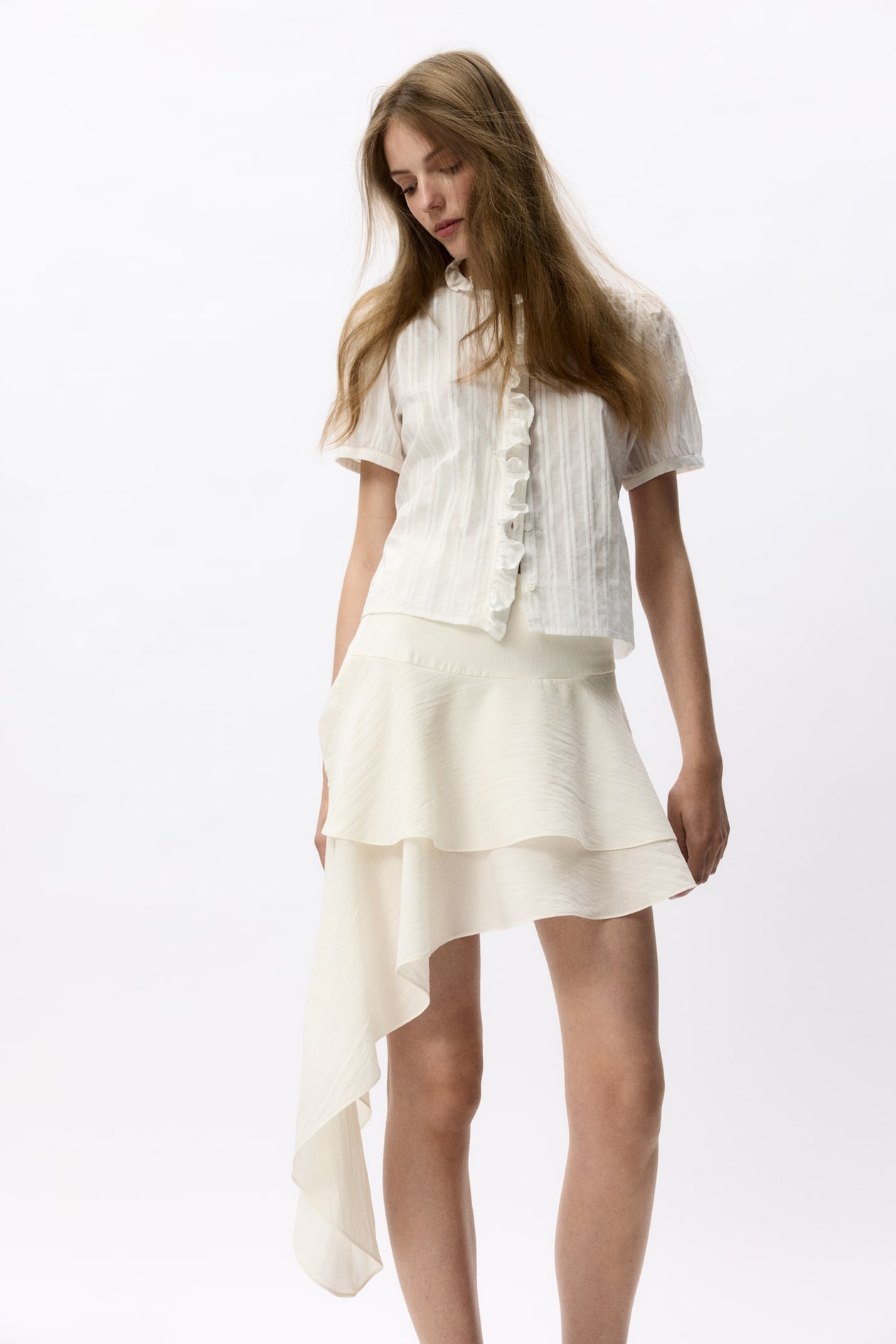 Tiered Draped-Panel Skirt - image 3
