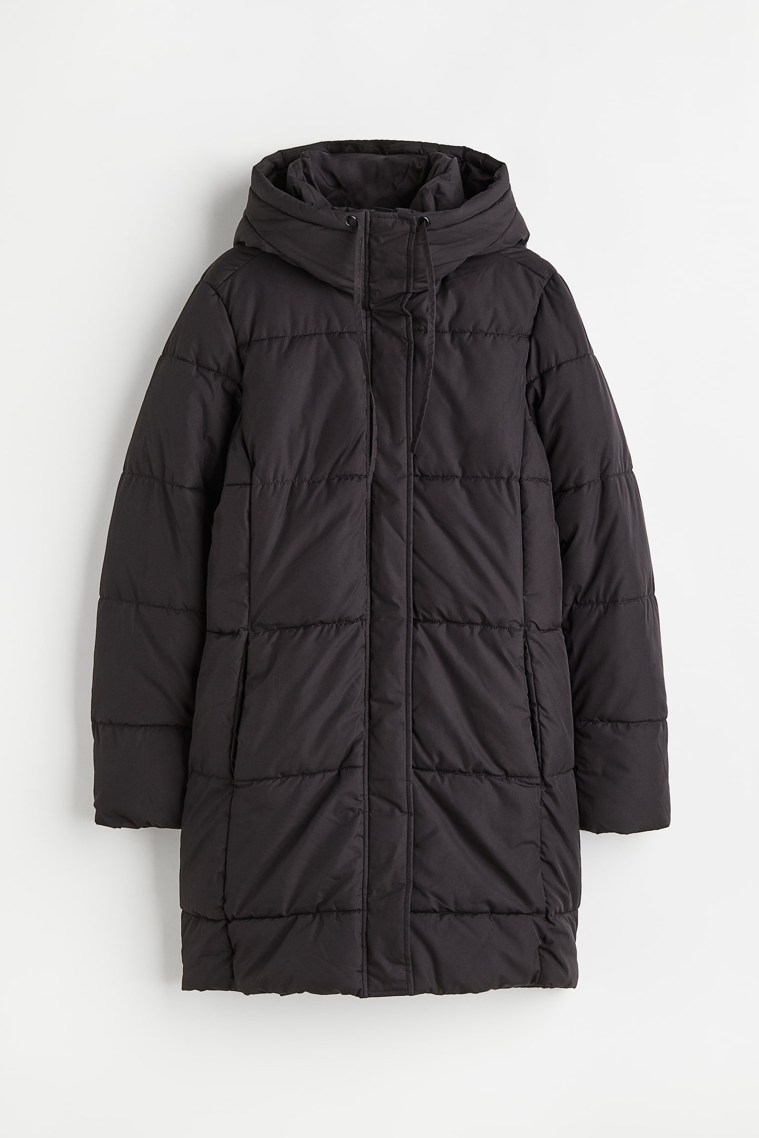 Hooded Puffer Coat - Black/Mole - 1