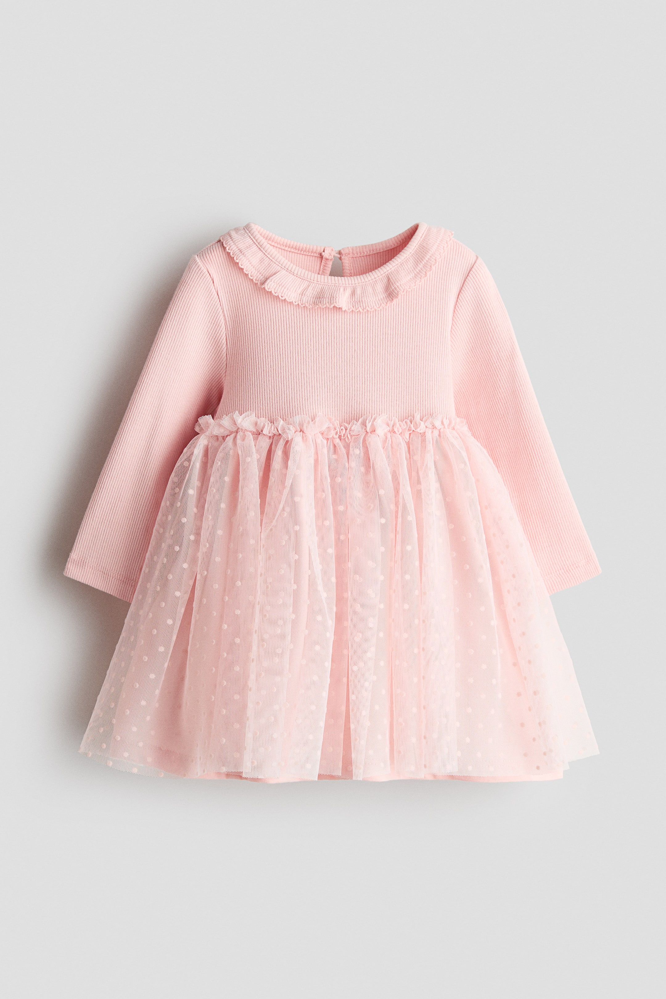 Cotton Dress with Tulle Skirt