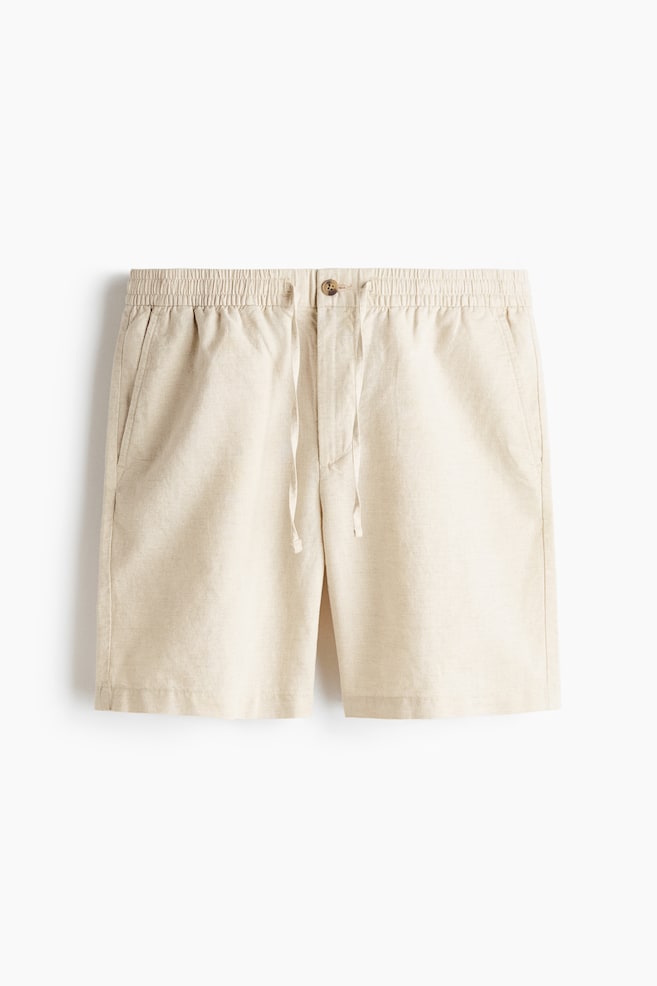 Regular-Fit Linen-Blend Shorts - Cream/Dark brown/White/Light blue/Dark pink/Khaki green/Black/White/Light beige - 1