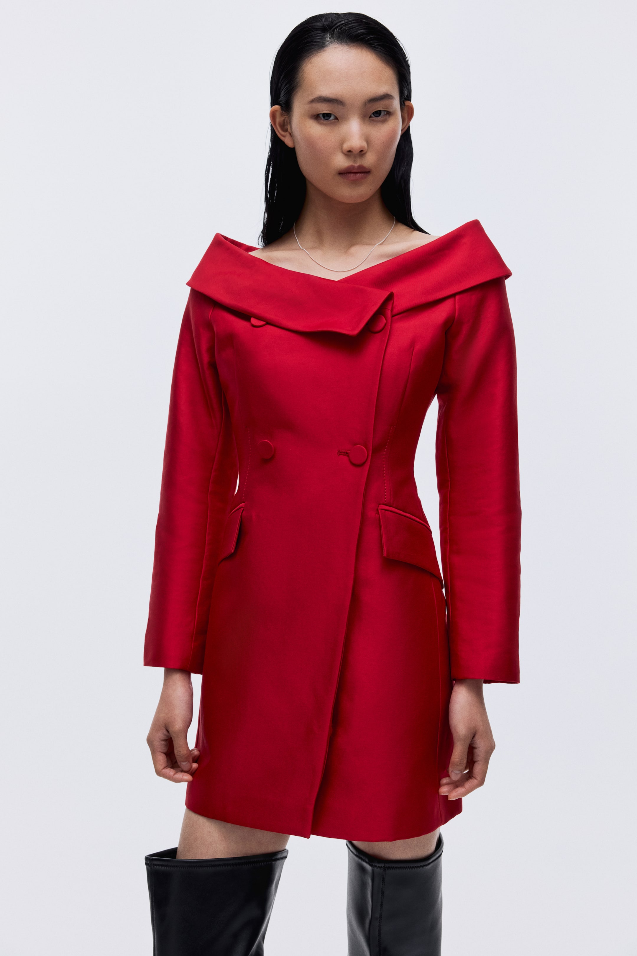 Ingrandisci l'immagine: Abito blazer a doppio petto - Rosso acceso - DONNA | H&M CH 1