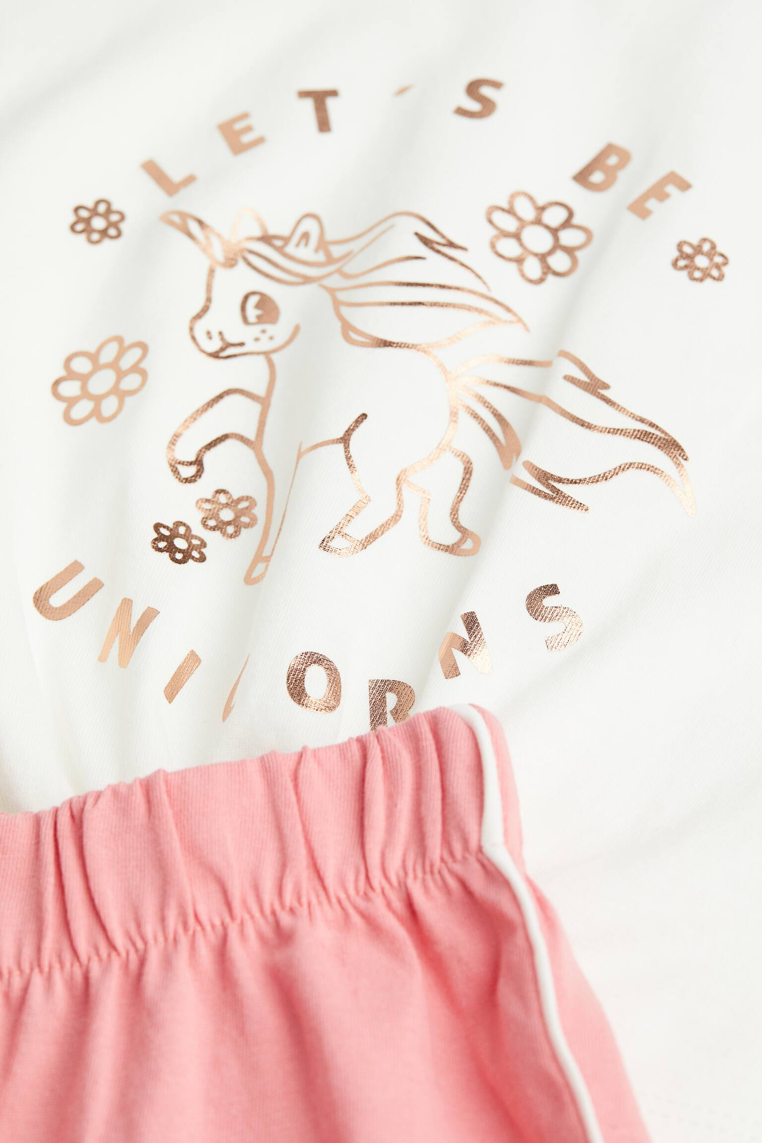 2-piece cotton jersey set - Pink/Unicorn - 2