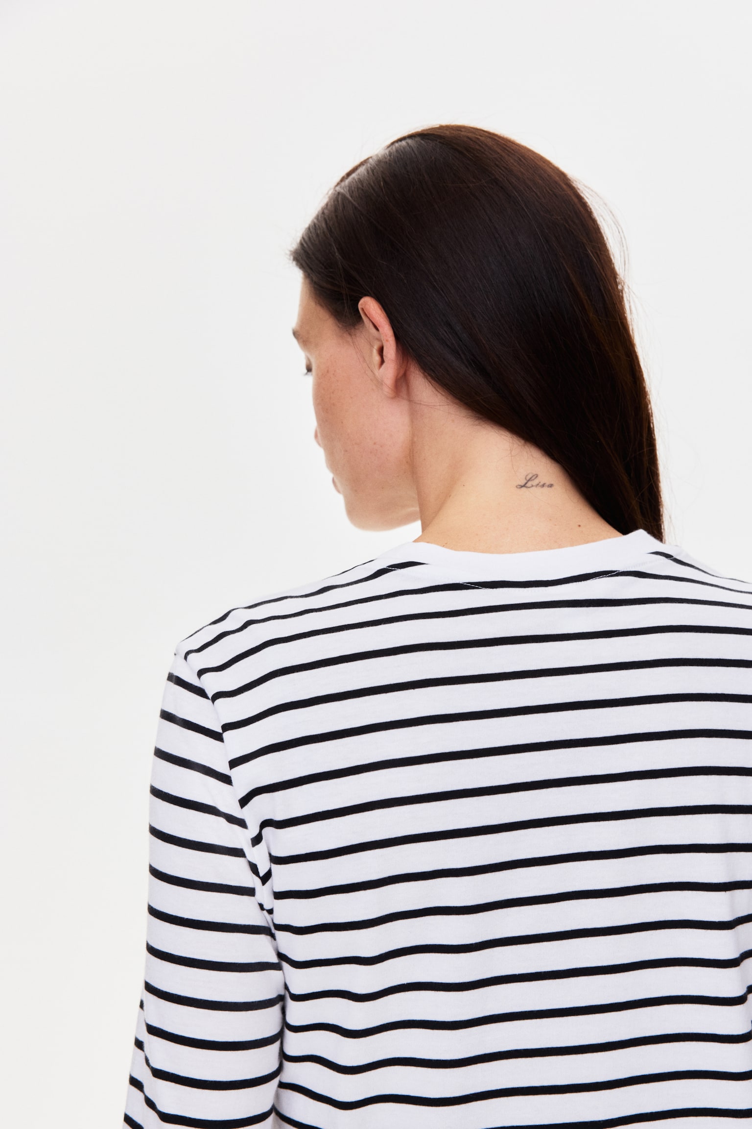 MAMA Camisola de amamentação em algodão - Branco/Riscas/Branco/Riscas vermelhas/Branco/Riscas pretas/Preto/Branco - 3