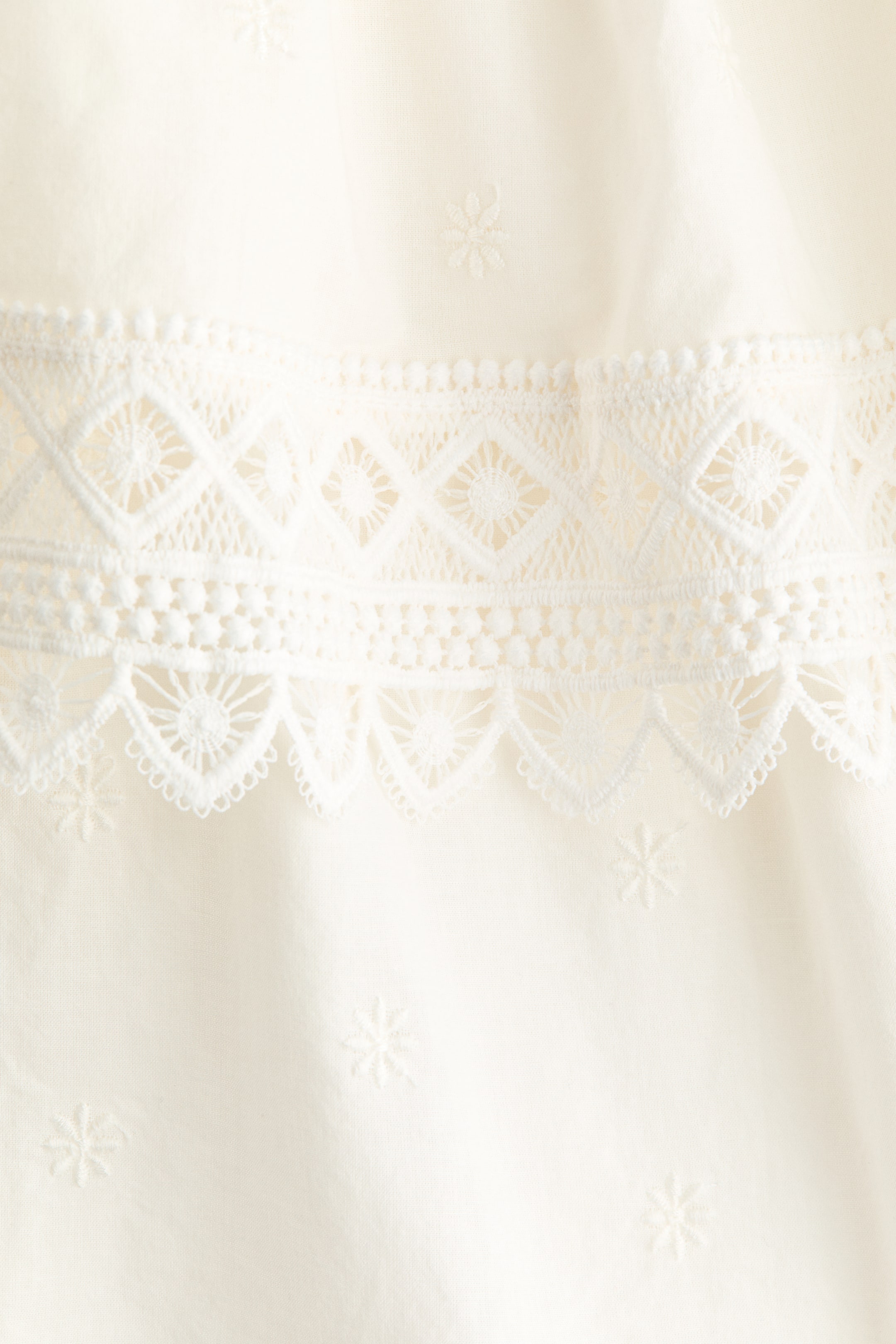 Lace-Trimmed Cotton Dress