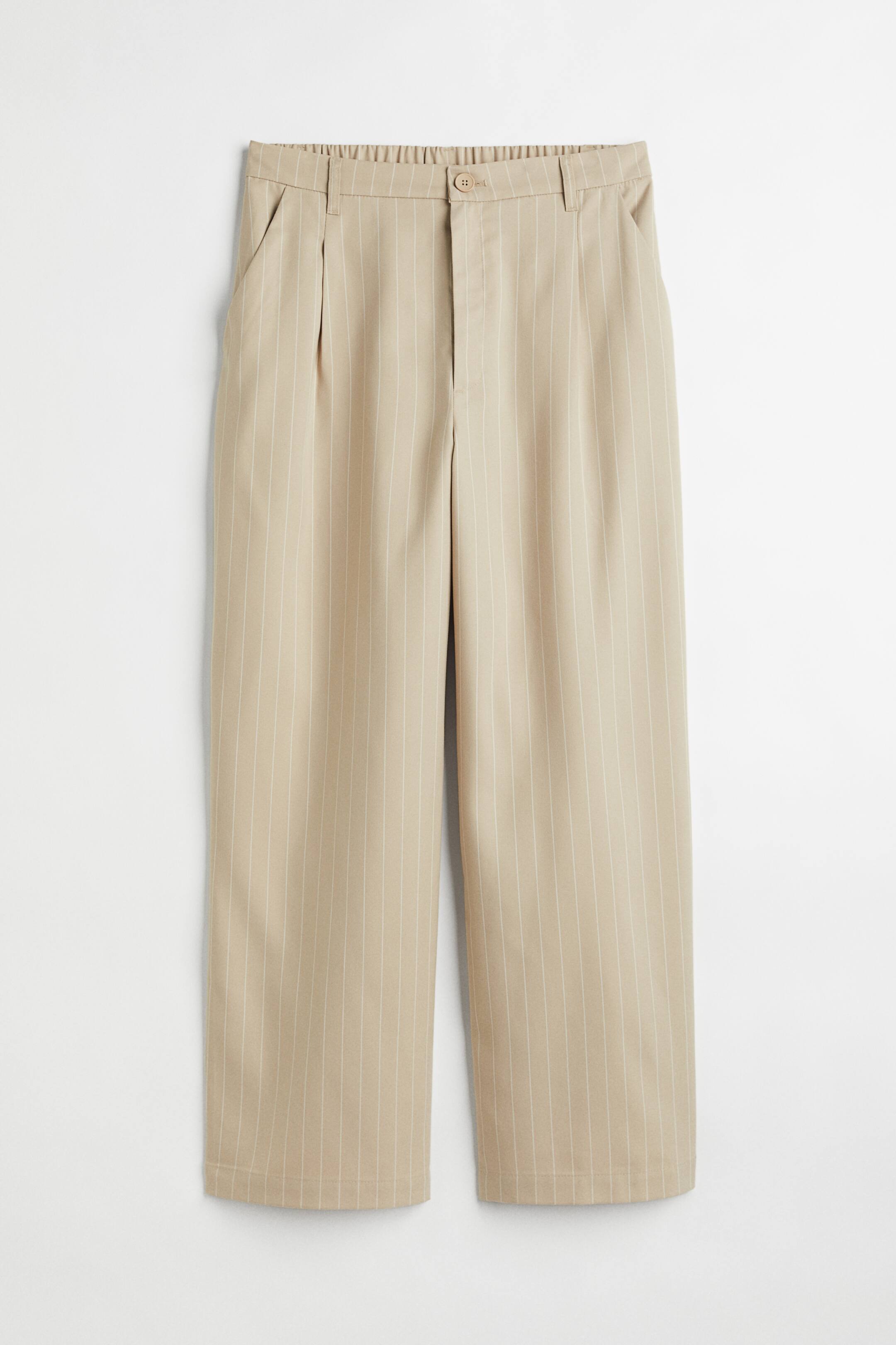 View larger image: H&M+ Tailored trousers - Light beige/Pinstriped - Ladies | H&M 1