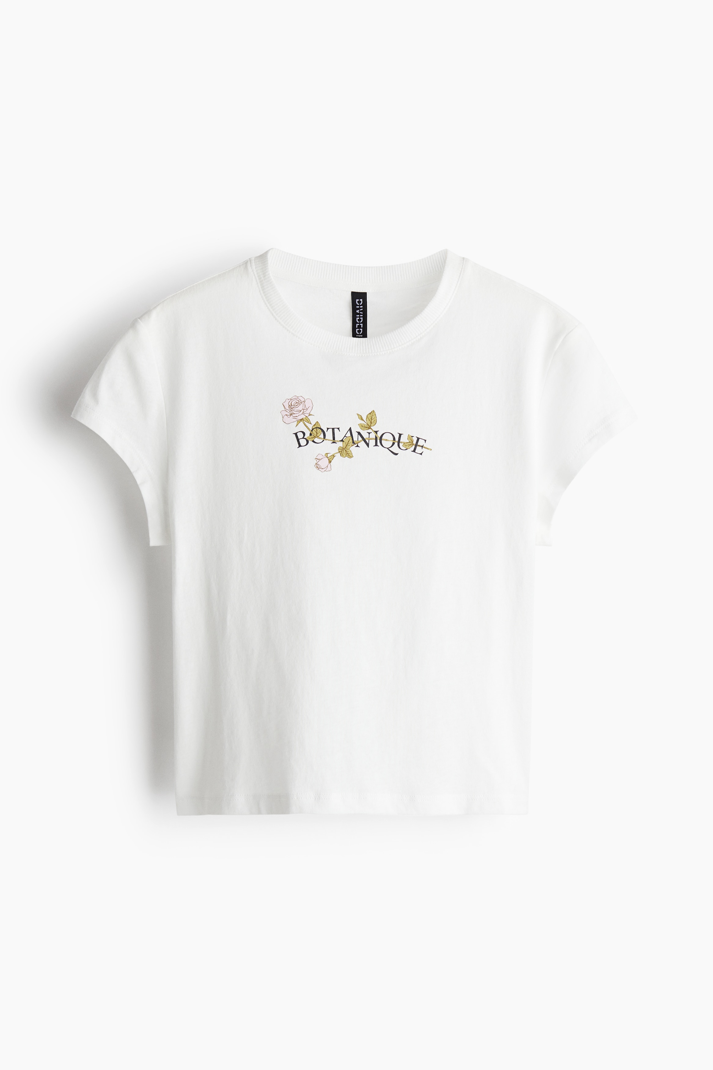 Cropped printed T-shirt