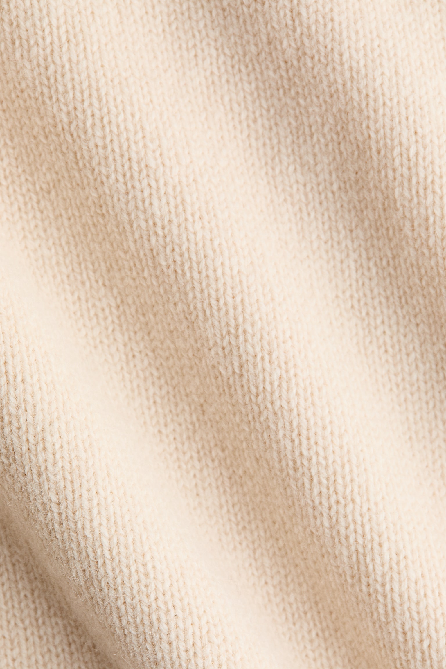 Roll-neck wool jumper - Light beige/Dark rust brown - 4