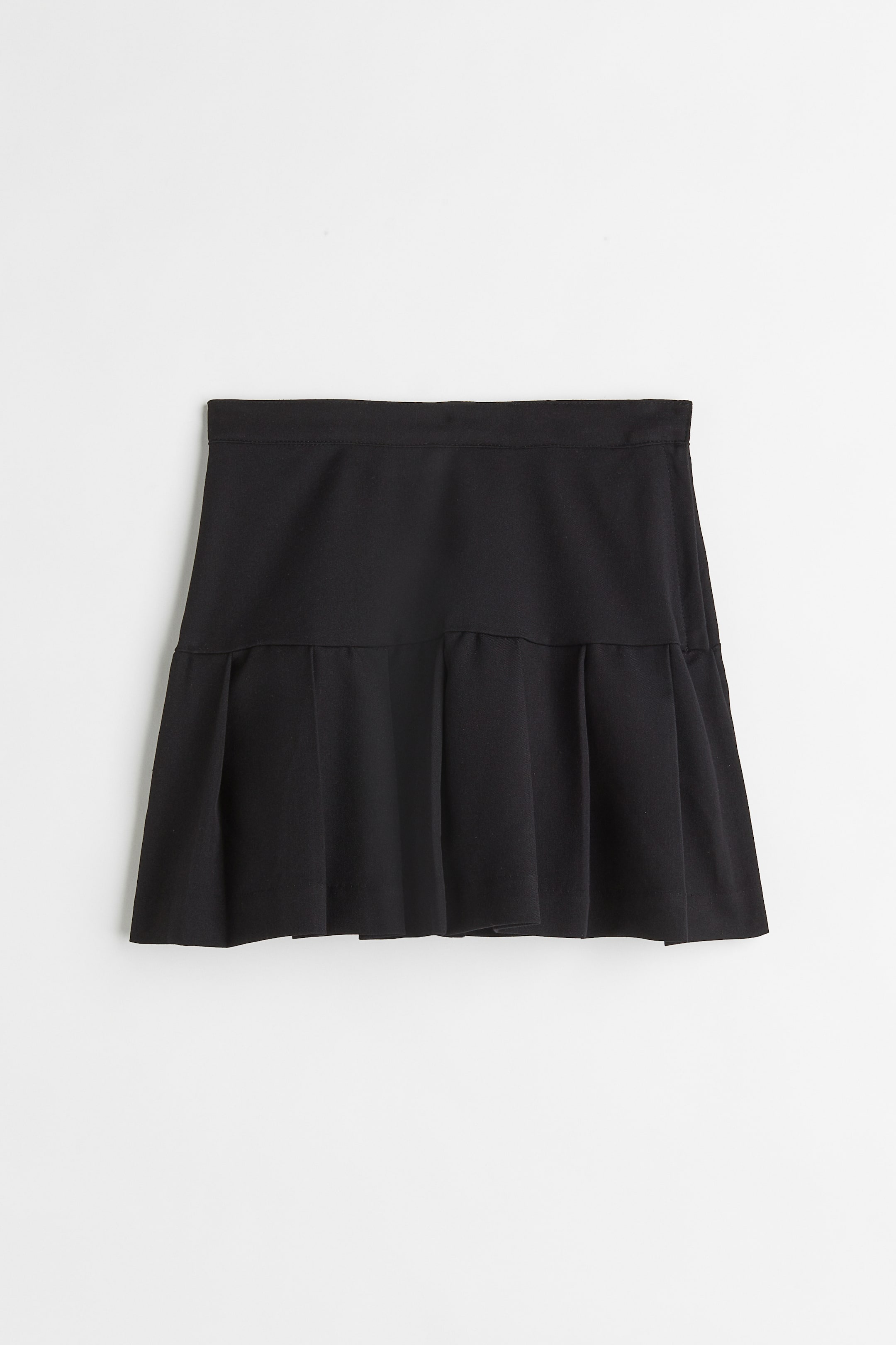 Pleated Twill Skirt - High waist - Short - Black - Kids | H&M US