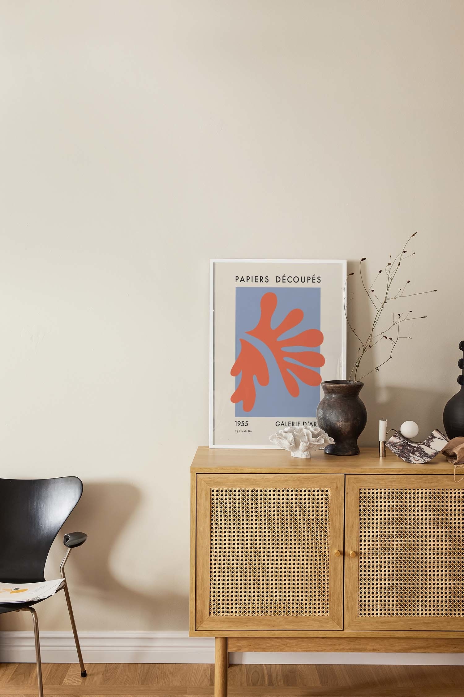 Papiers Découpés Orange - Orange/blå/beige