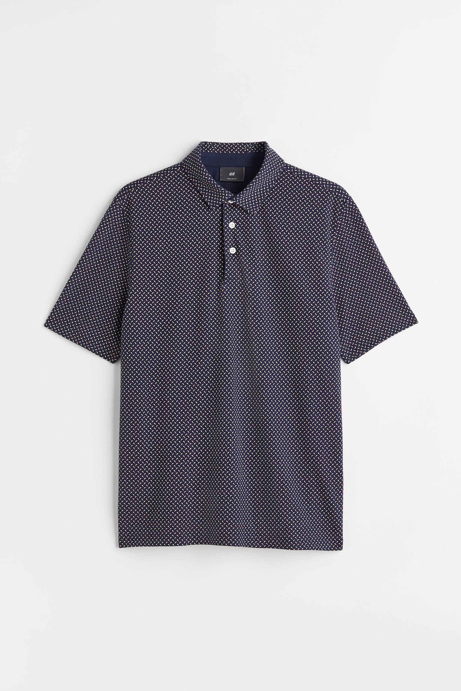 Slim Fit Piqué polo shirt - Navy/Patterned - 1