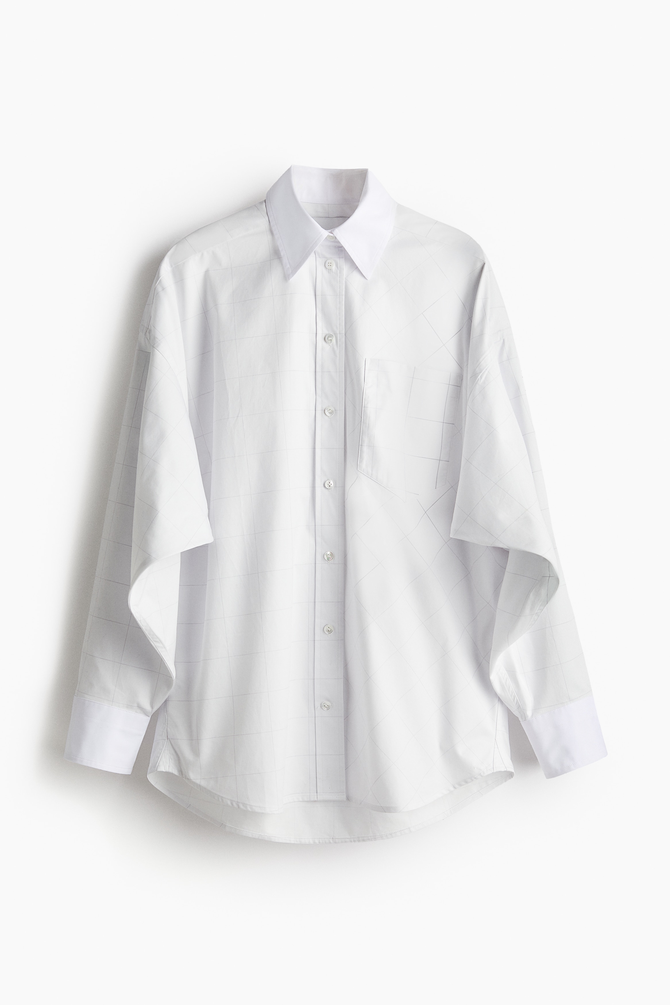 Batwing-sleeved cotton shirt