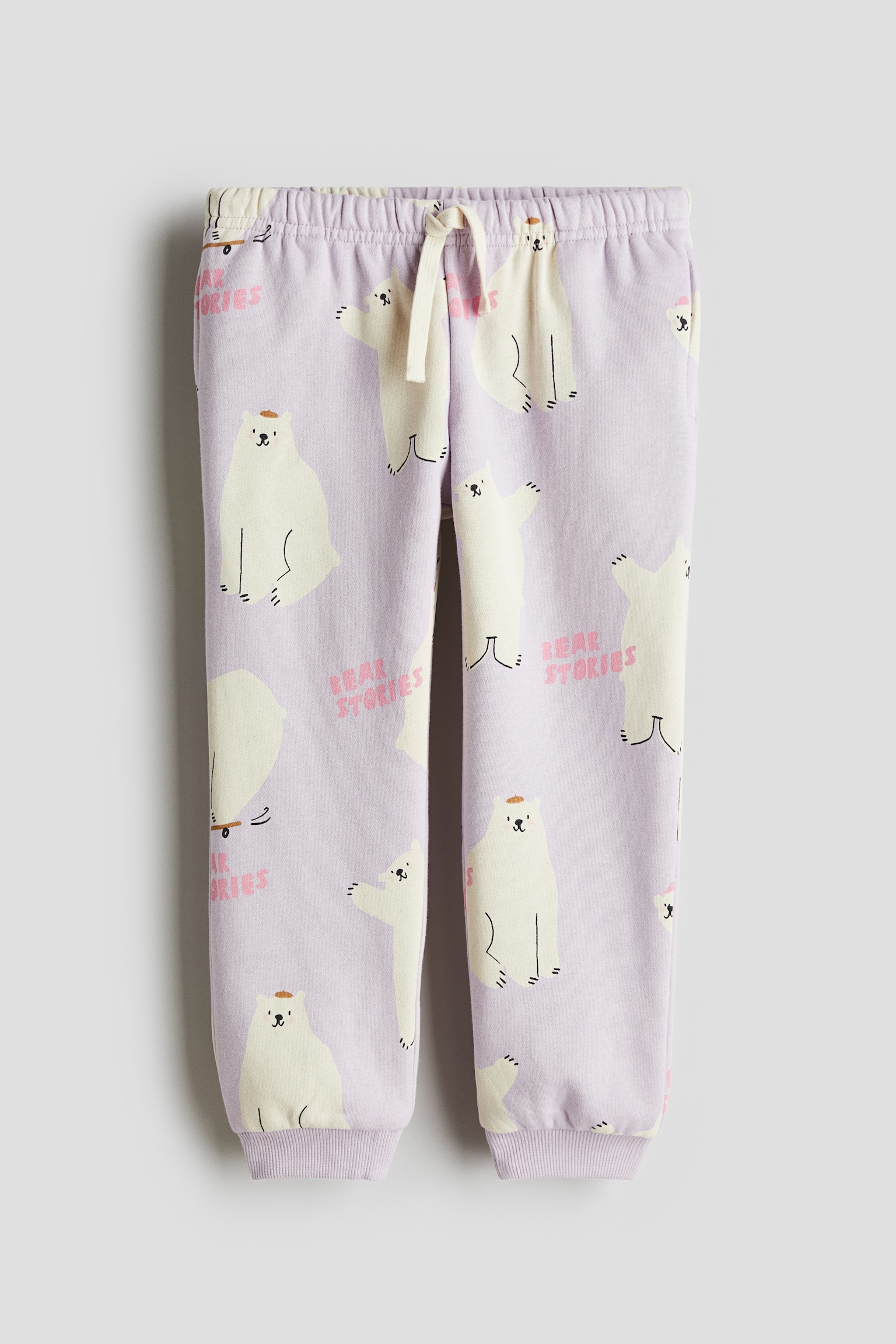 Printed joggers - Lilac/Polar bears/Light grey marl/Spotted - 1