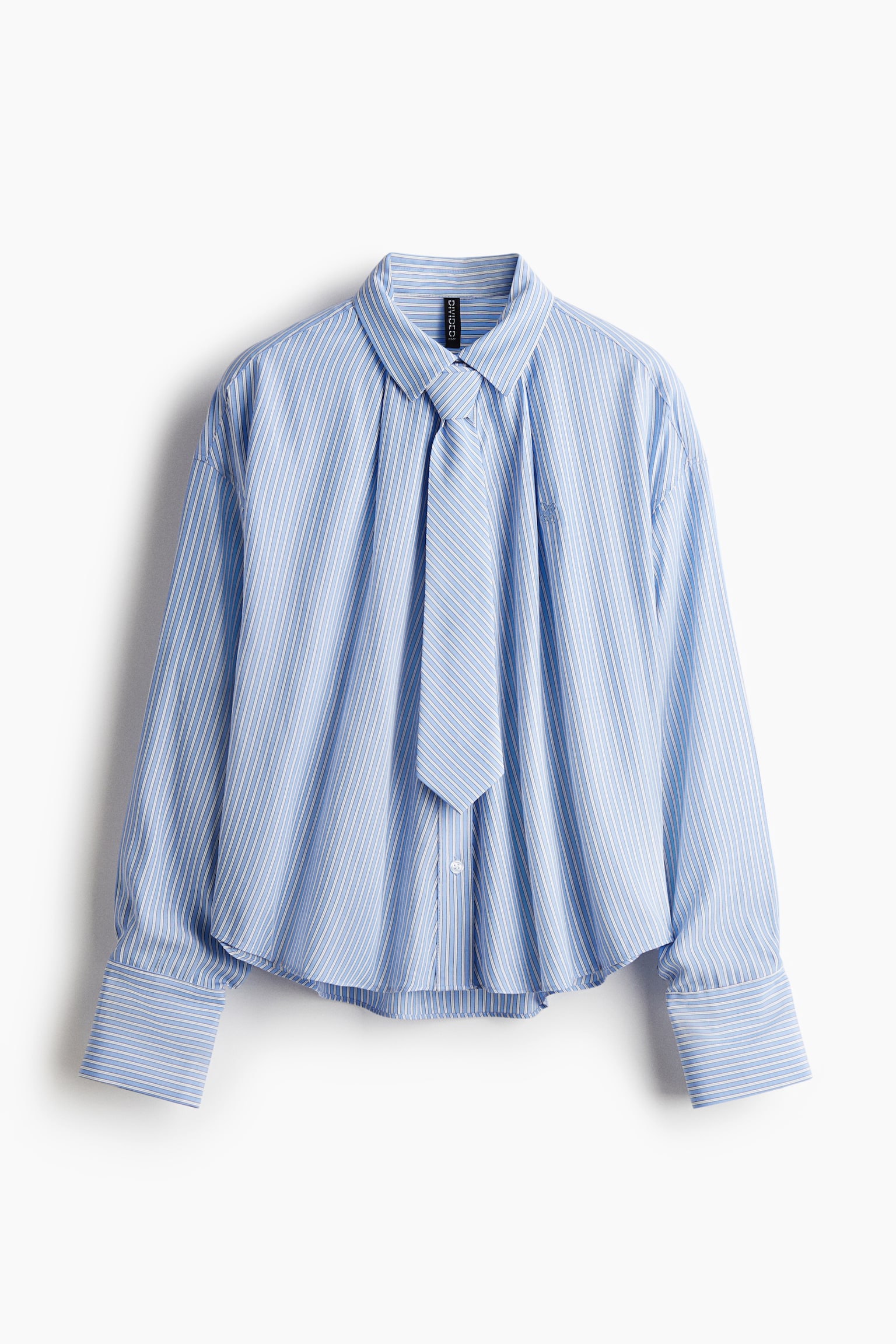 Tie-detail shirt - 블루/스트라이프/화이트 - 2