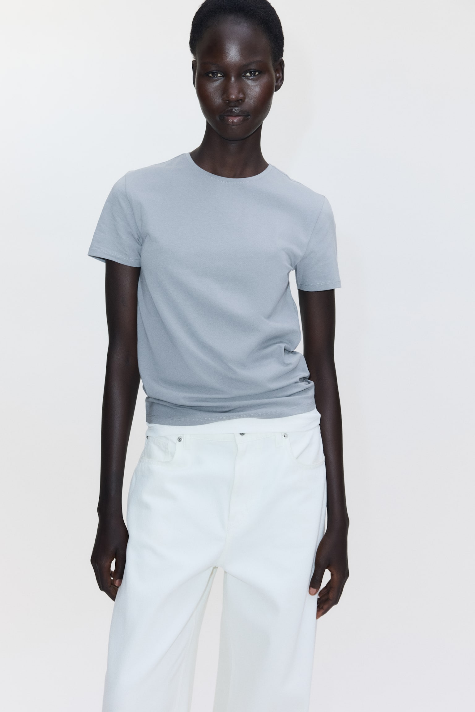 Áo thun ôm - Màu xám/Màu xanh tím than/Màu nâu/Màu đen/Màu trắng - 5