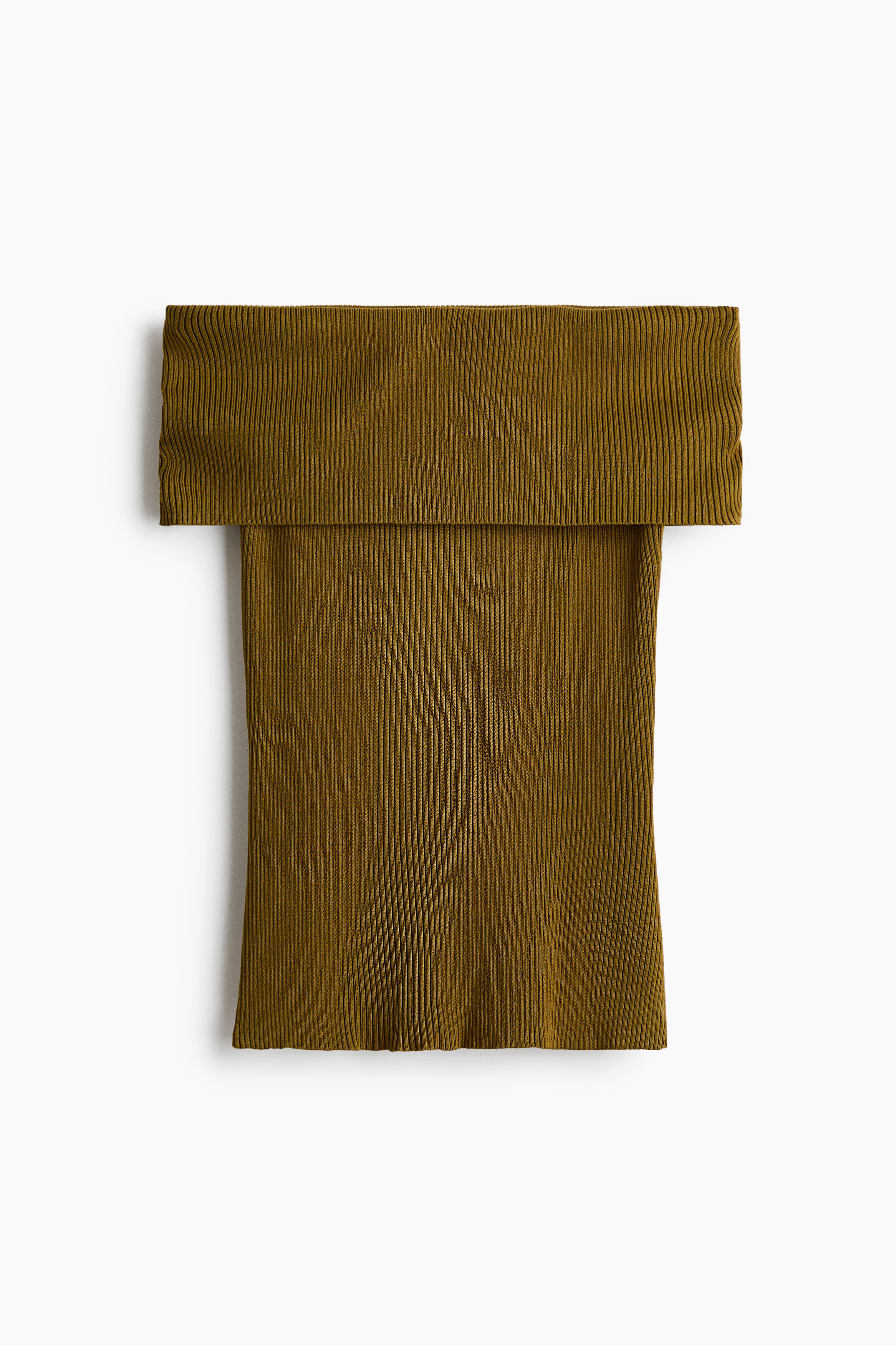 Rib-knit off-the-shoulder top