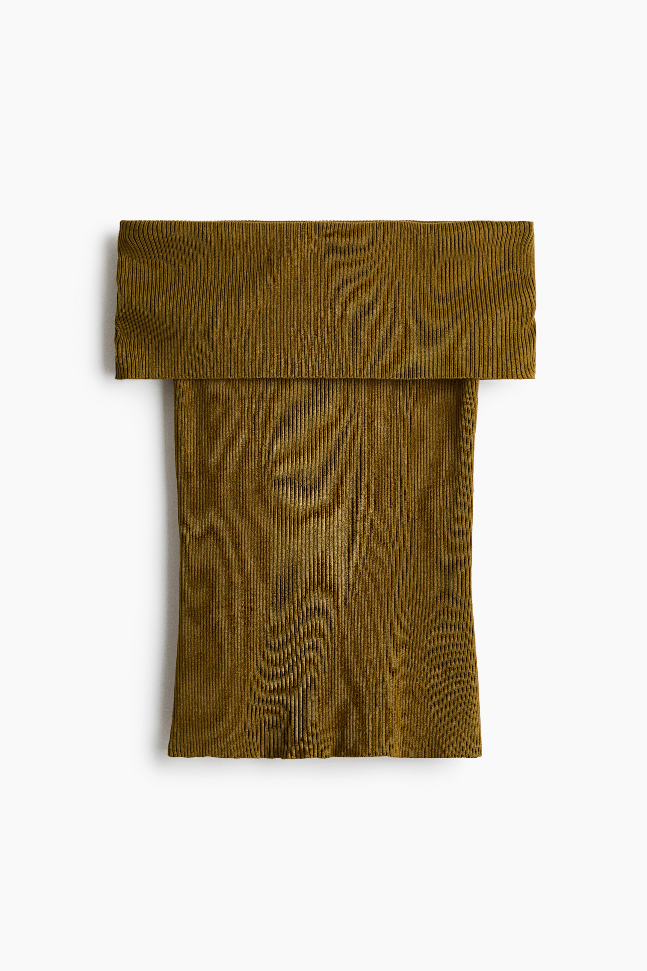View larger image: Rib-knit off-the-shoulder top - Golden olive - Ladies | H&M IN 4