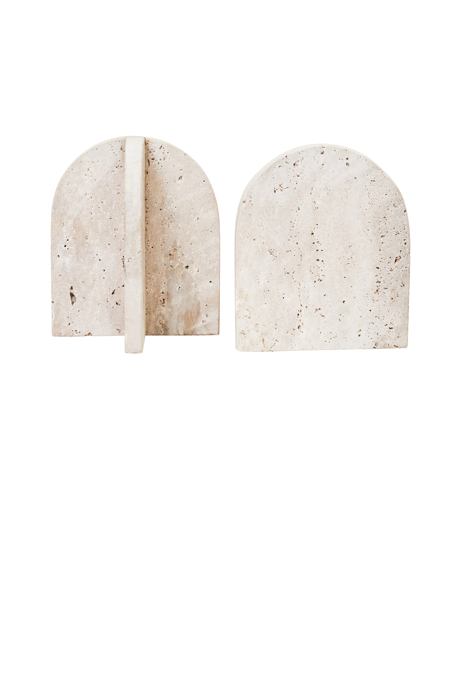 Tibor Travertine Set Of 2 Arched Bookends - Natural - 3