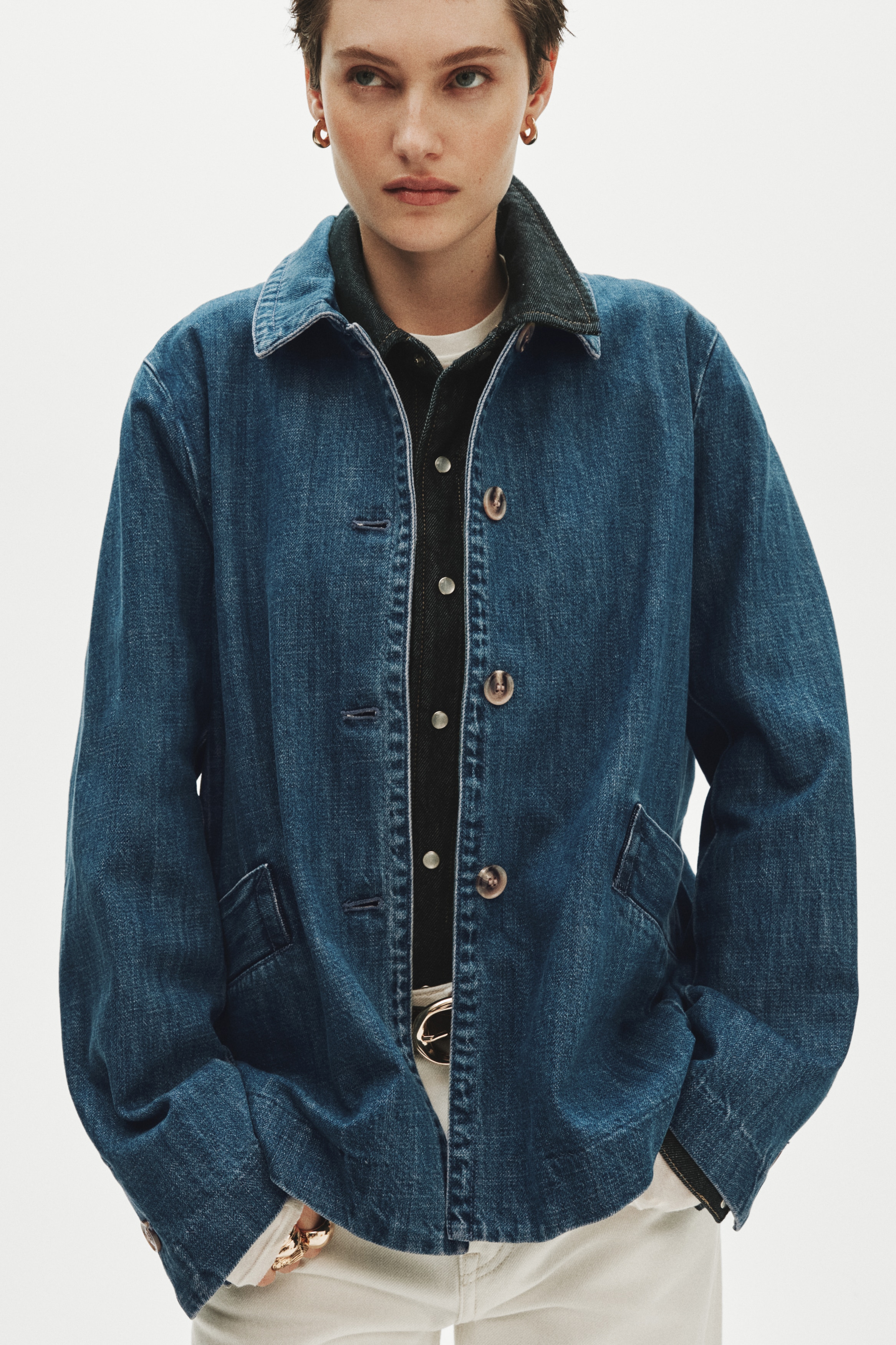 Women's Denim blue Denim Jacket | H&M US Women's Denim blue Denim Jacket | H&M US