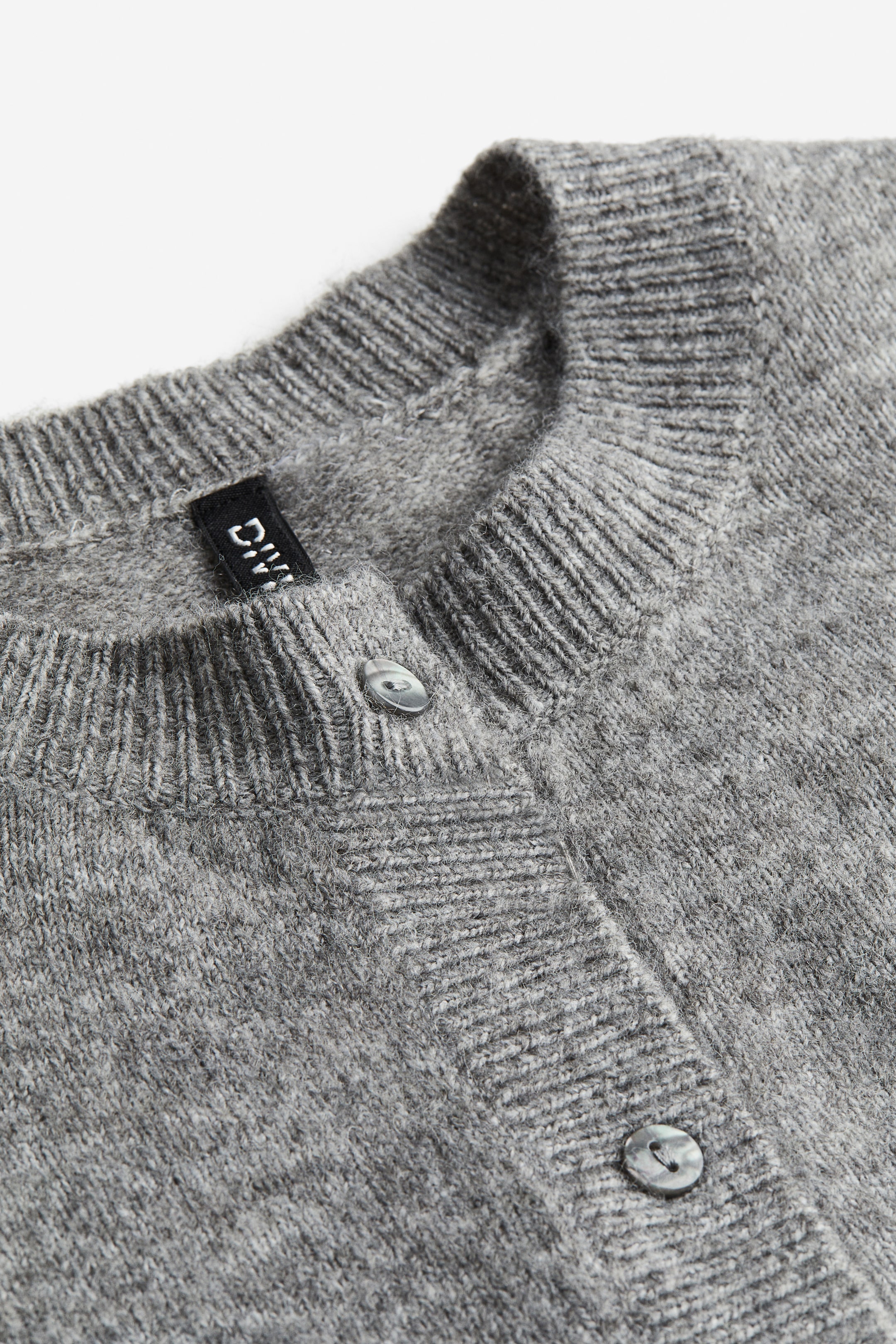 Fine-knit cardigan - Round neck - Long sleeve - Grey marl - Ladies | H&M GB