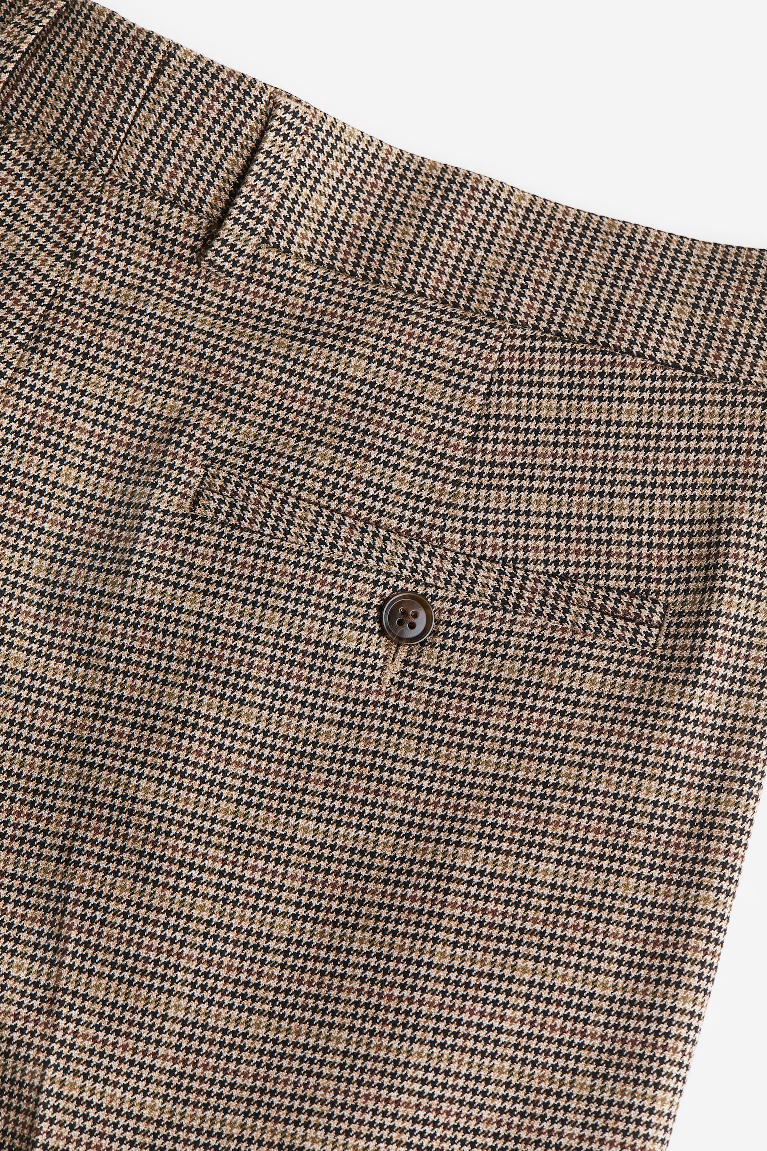 Regular Fit Trousers - Dark beige/Checked - 2