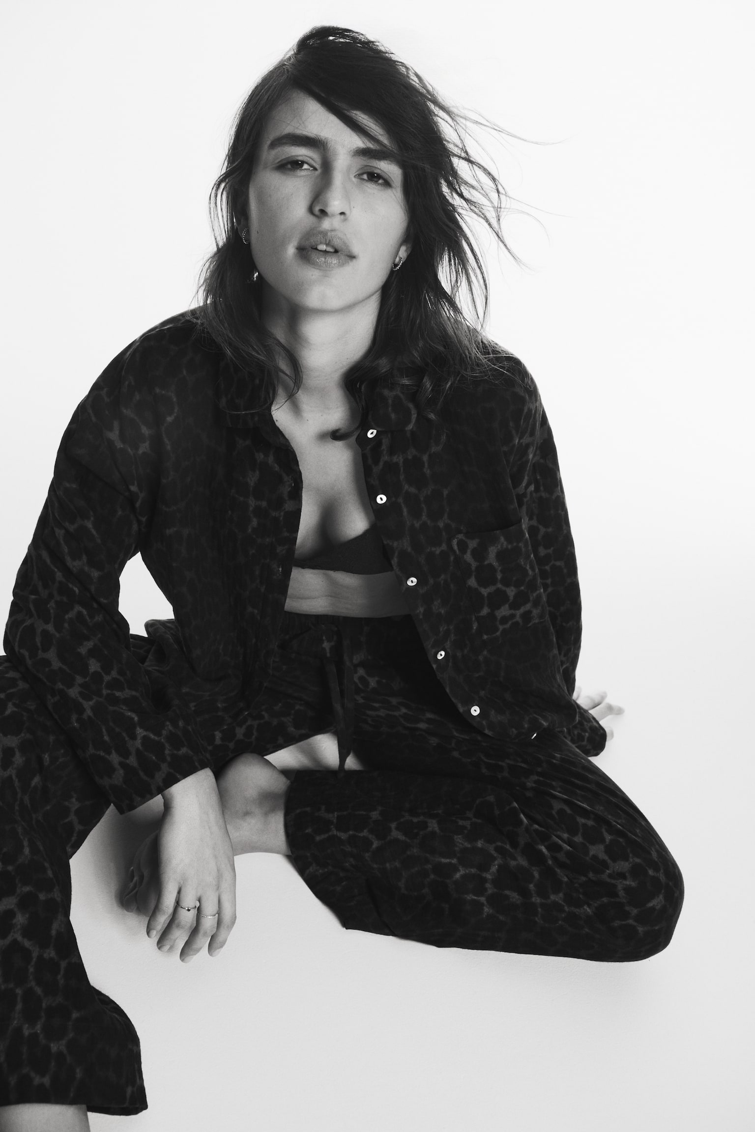 Pyjama aus Baumwollmusselin - Braun/Leopardenprint/Cremefarben/Geblümt/Schwarz/Braun/Cremefarben/Geblümt/Dunkelgrau/Dunkelrot/Herzen/Hellbeige/Leopardenprint - 3