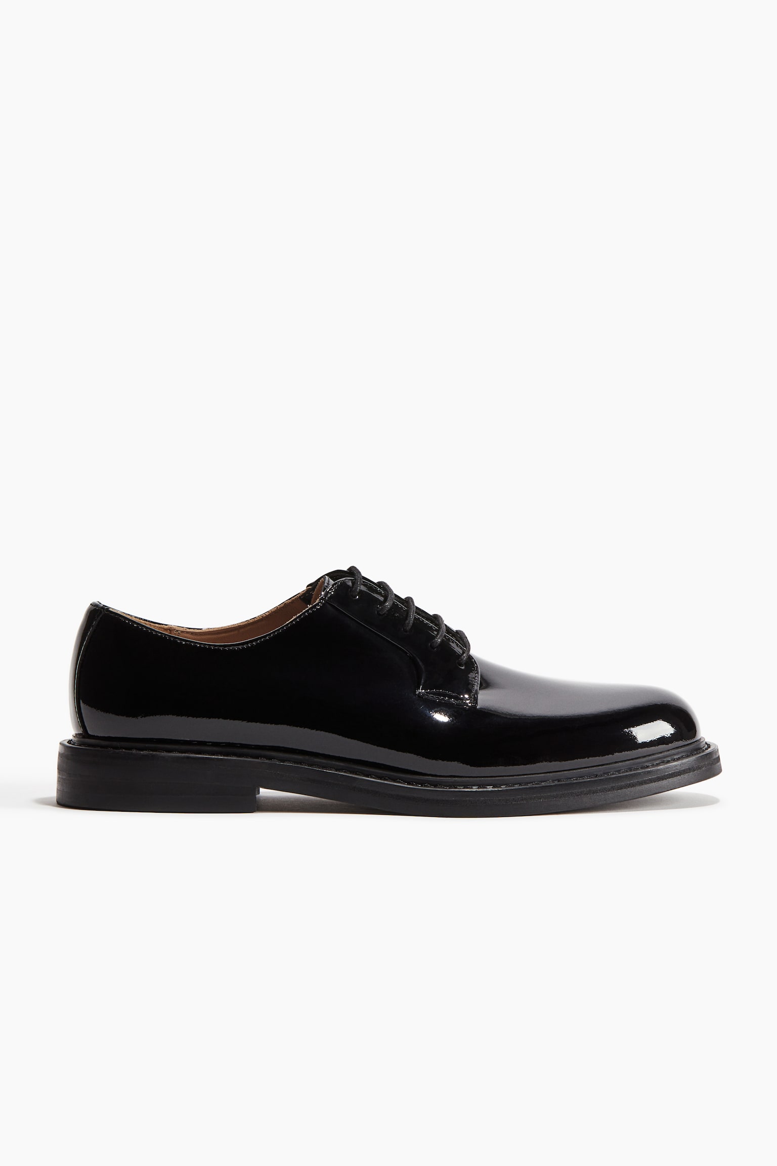 Sapatos Derby em pele - Preto/Preto - 1