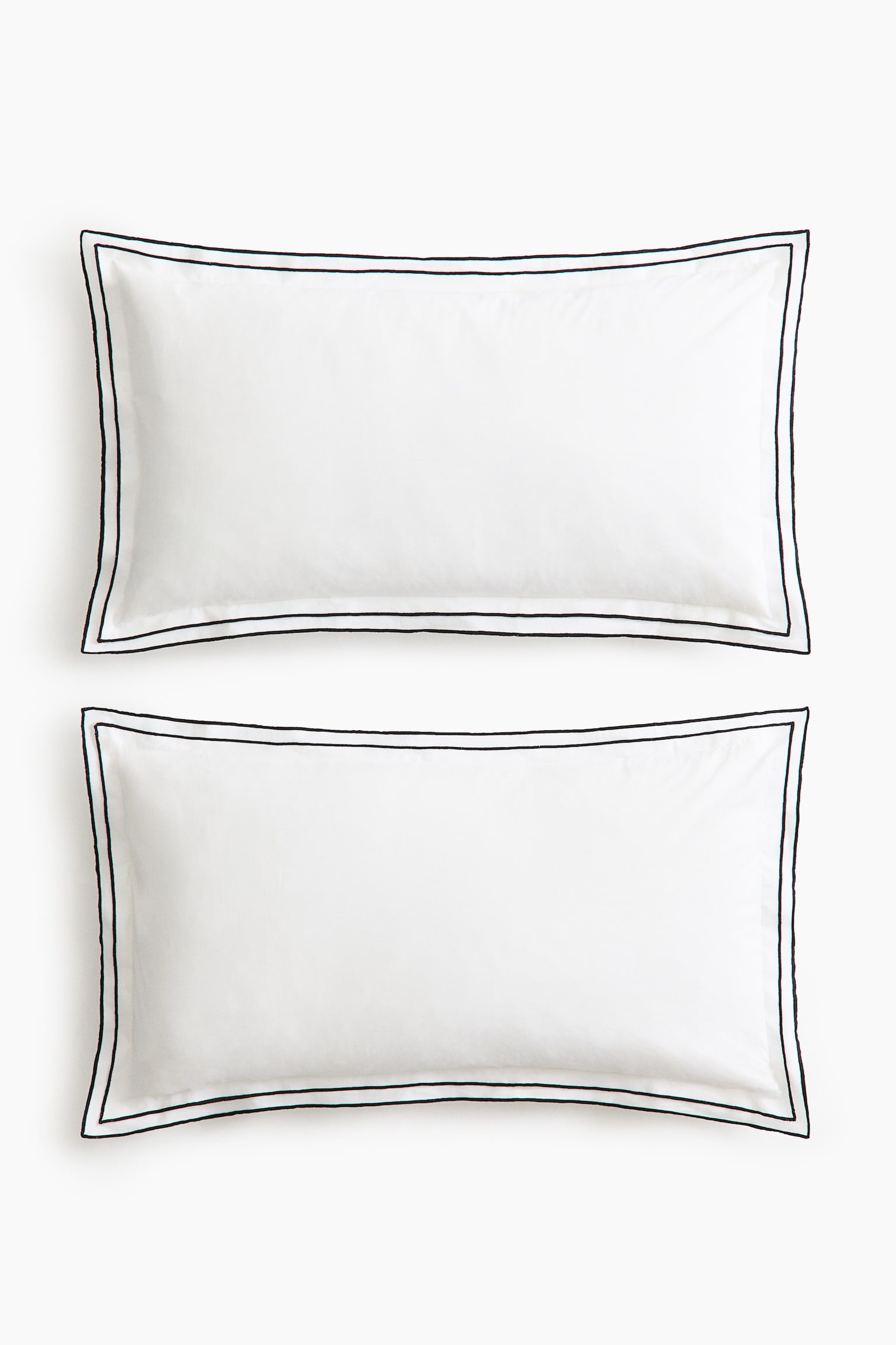 2-Pack Cotton Pillowcases - White/Light taupe