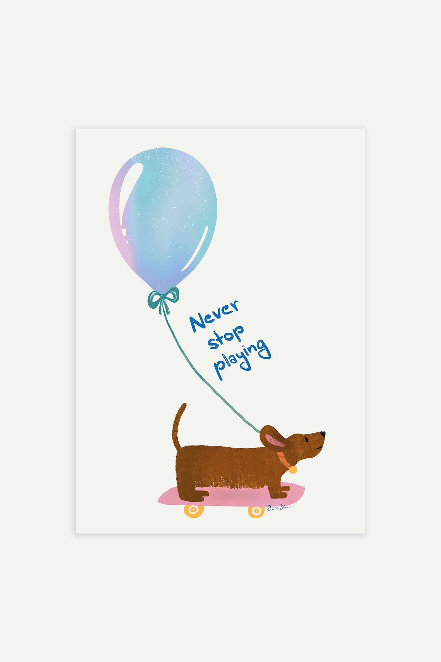 Póster Skateboard Dog