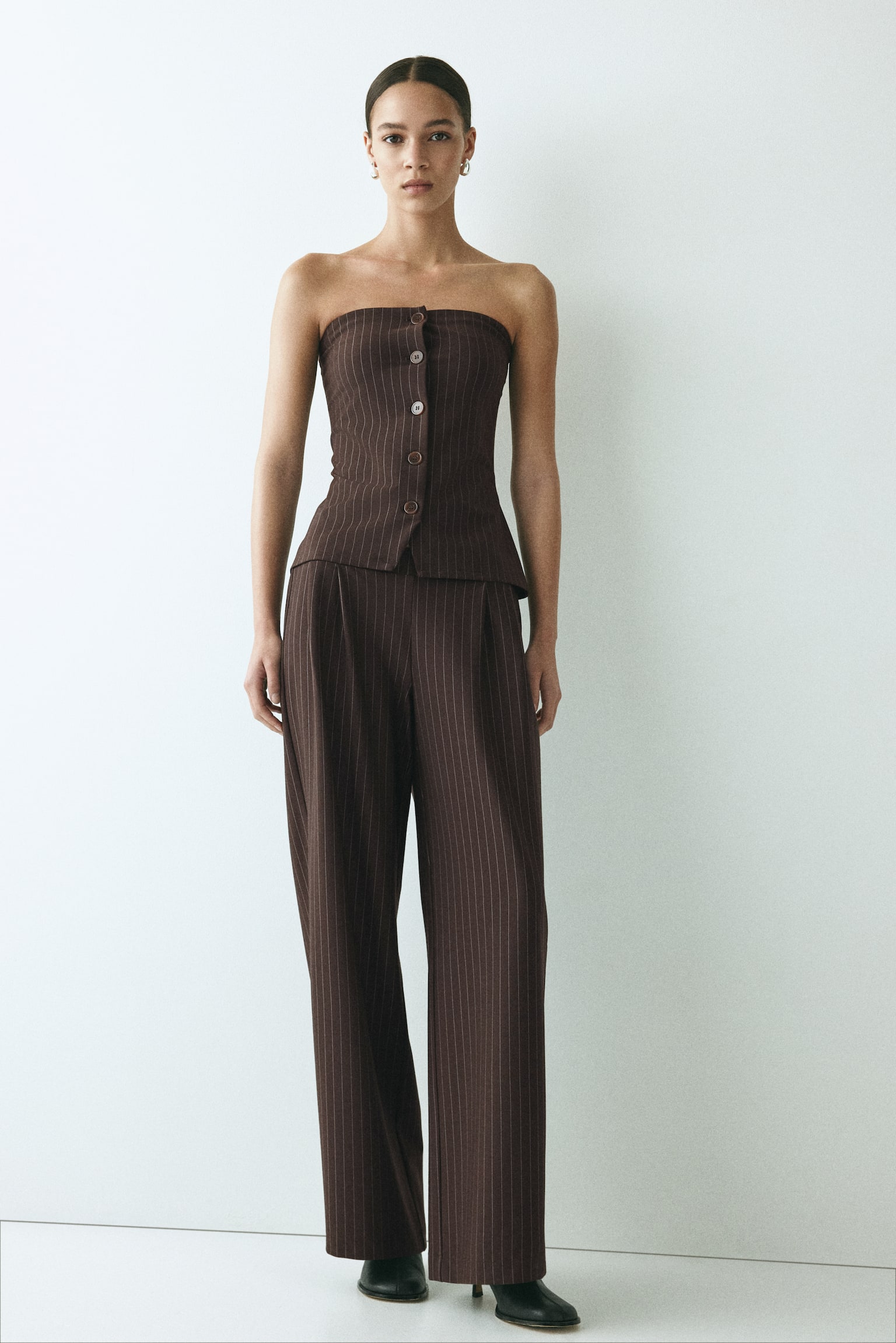Bandeau waistcoat - Dark brown/Pinstriped - 5