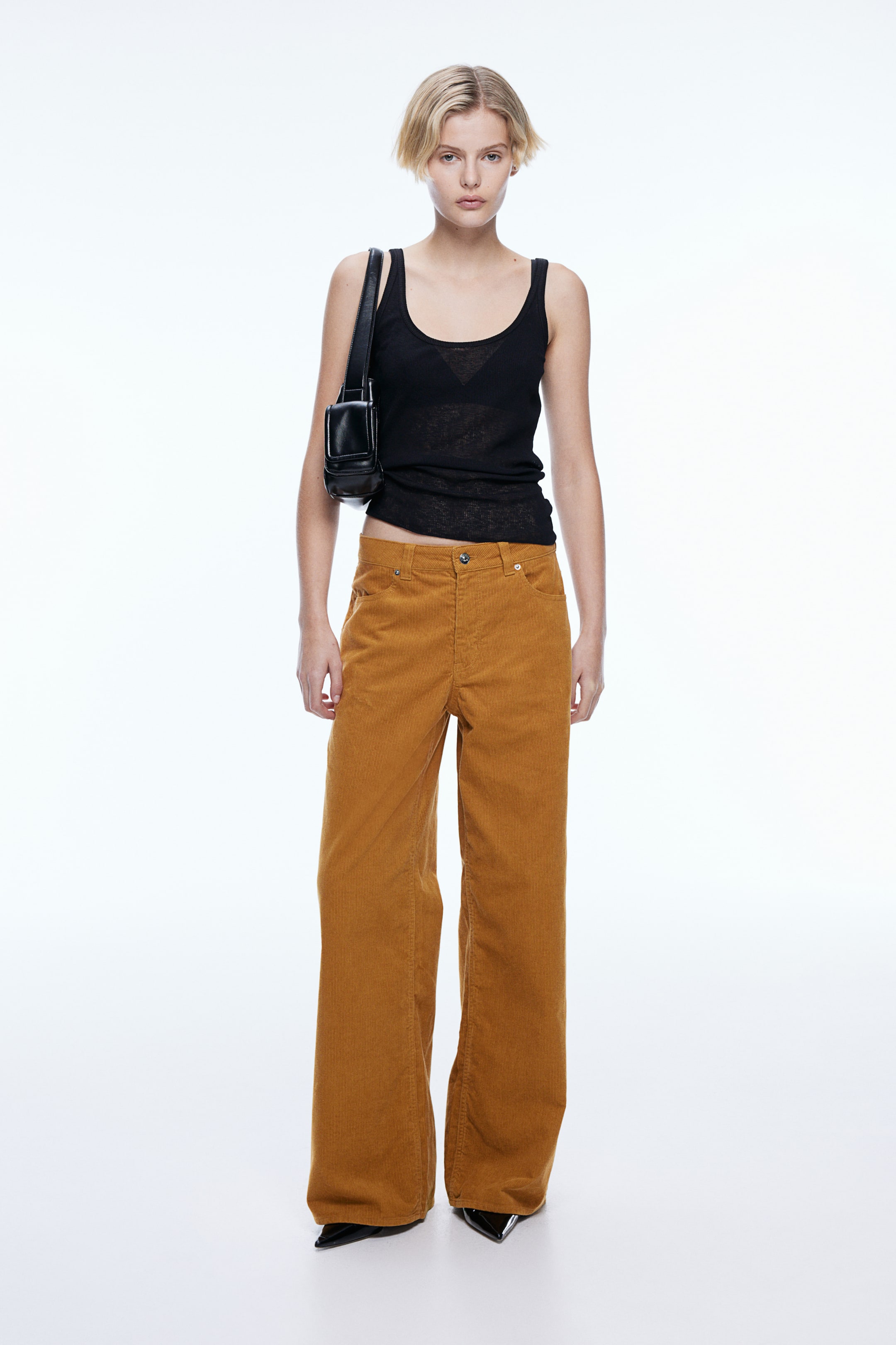 Wide-Leg Corduroy Pants