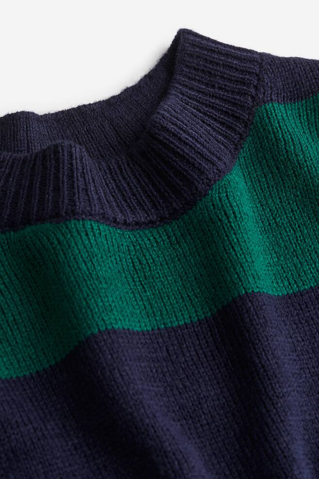 Jacquard-knit jumper - Navy blue/Green striped/Cream/Striped/Cream/Striped/Cream/Striped/dc/dc/dc - 4
