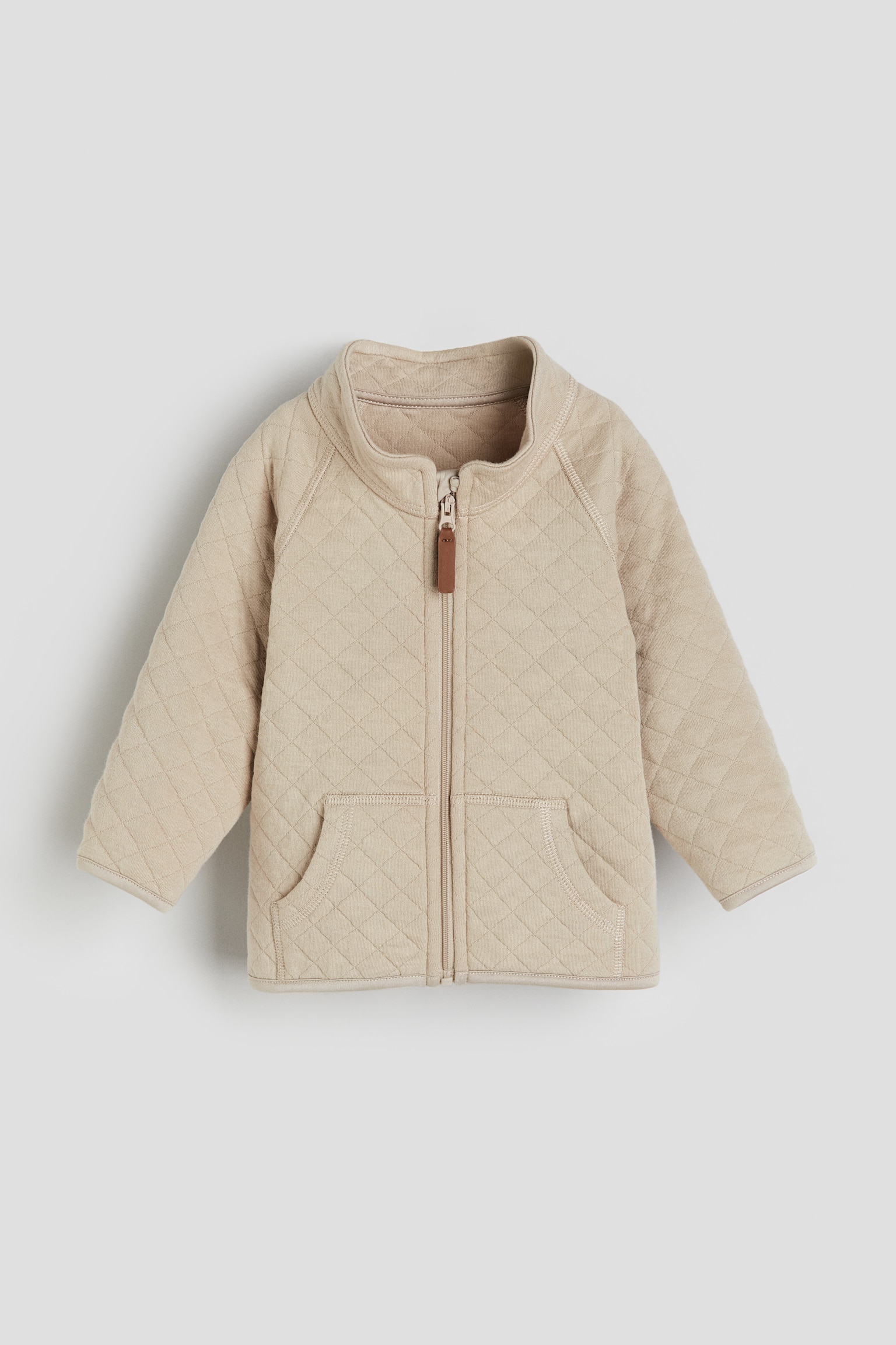 Quilted Jacket - Light beige - 1