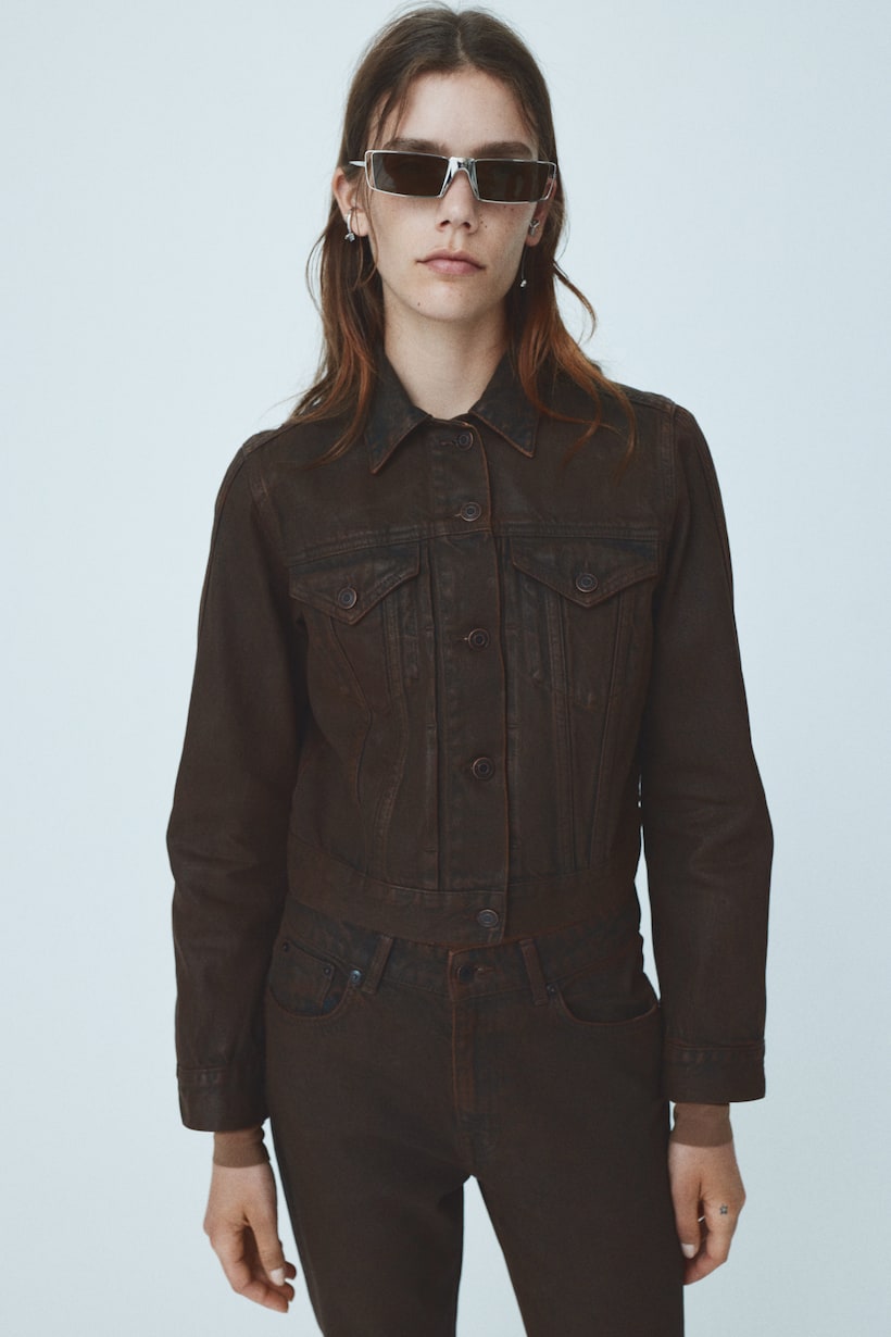 Black Denim Brown Denim Jacket Outfit Womens Women's Denim Jackets