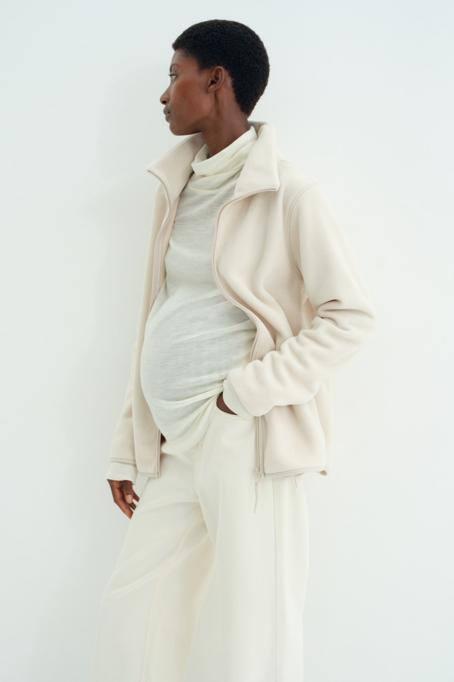 MAMA Bärjacka i fleece Before & After - Ljusbeige - 8