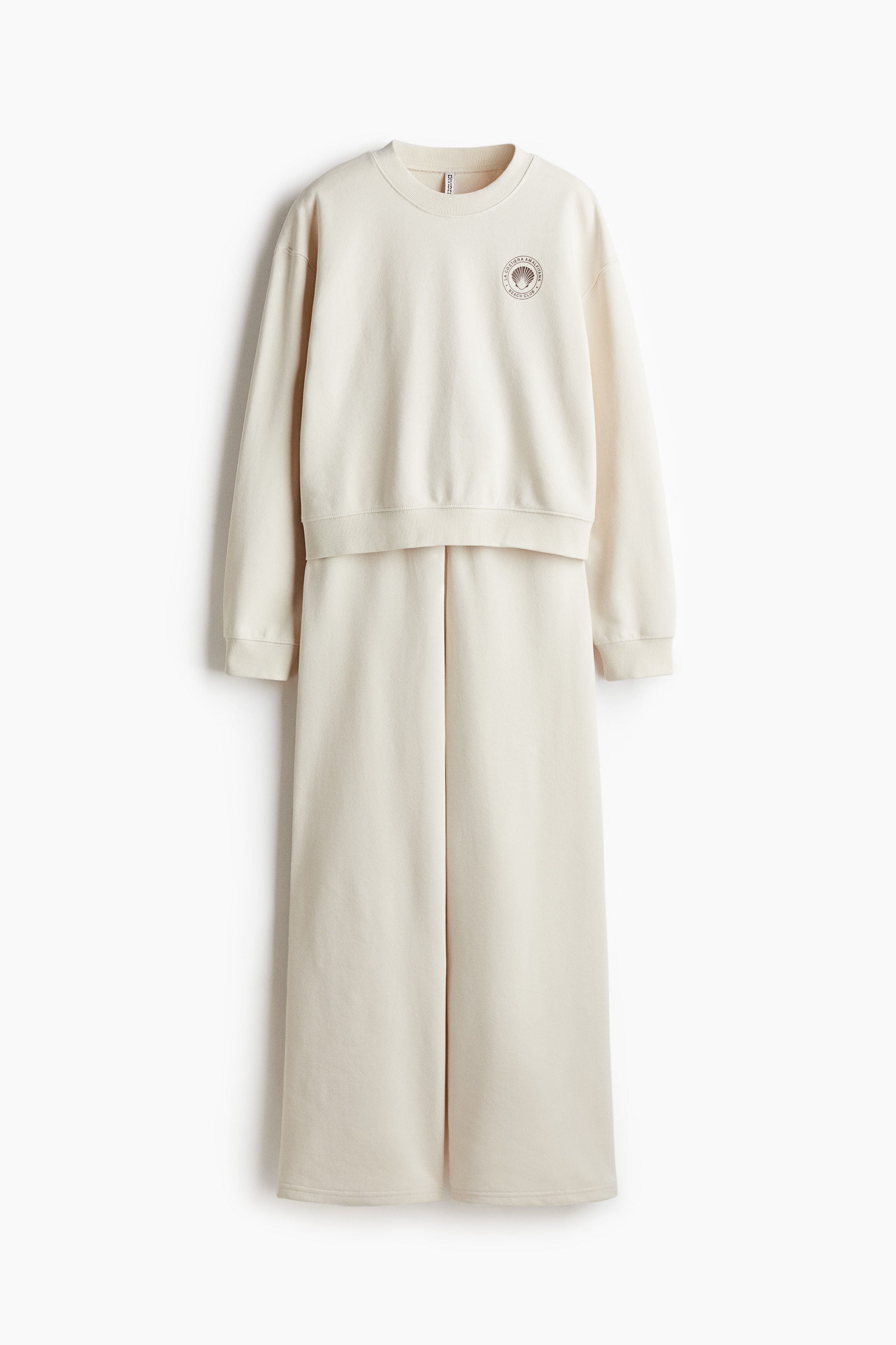 2-piece Sweatsuit - Light beige/seashell/Light gray melange