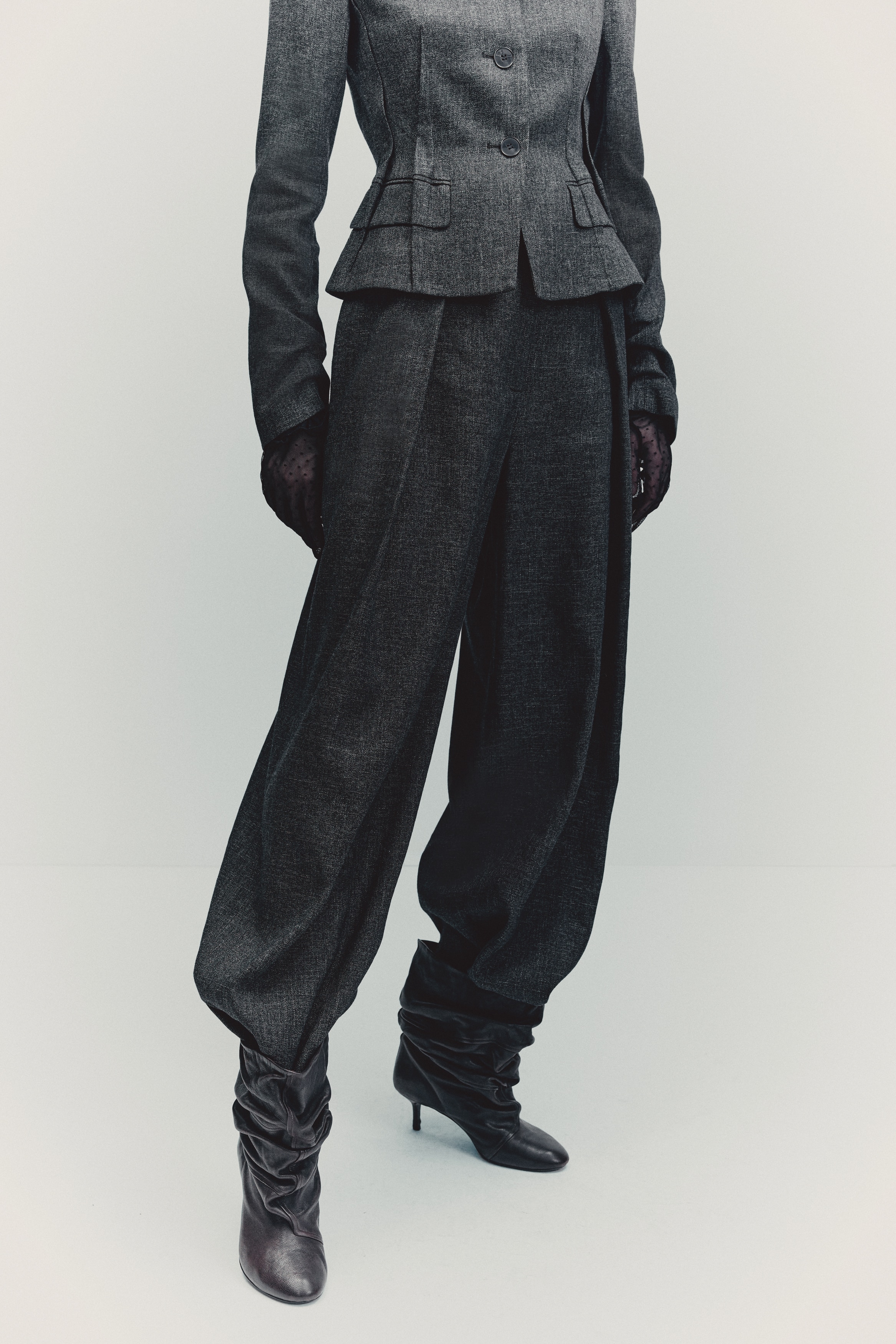 Wool-blend suit trousers