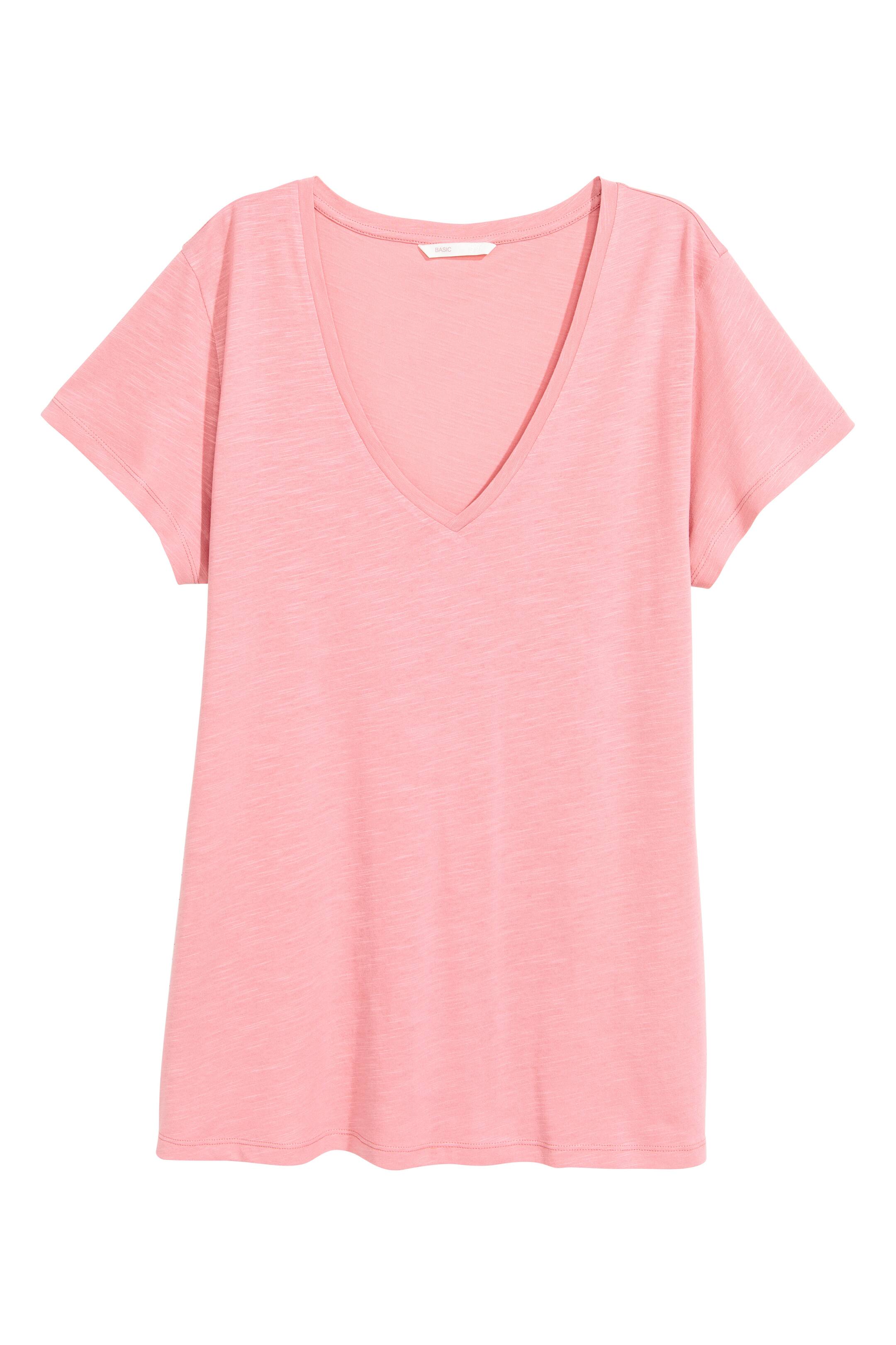 View larger image: Slub jersey V-neck top - Pink - Ladies | H&M GB 1