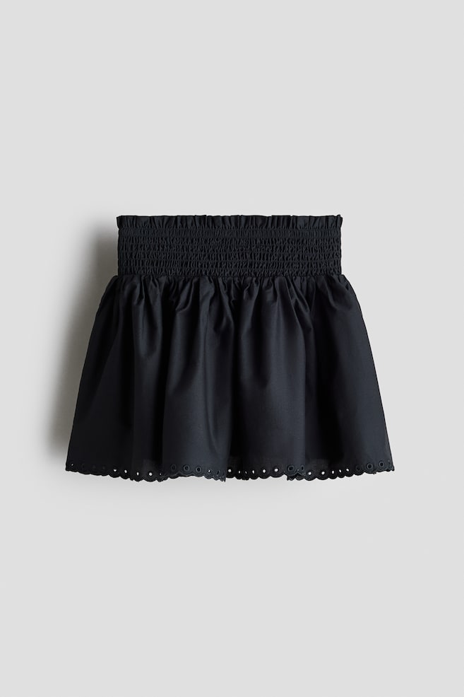 Flared cotton skirt - Black - 1