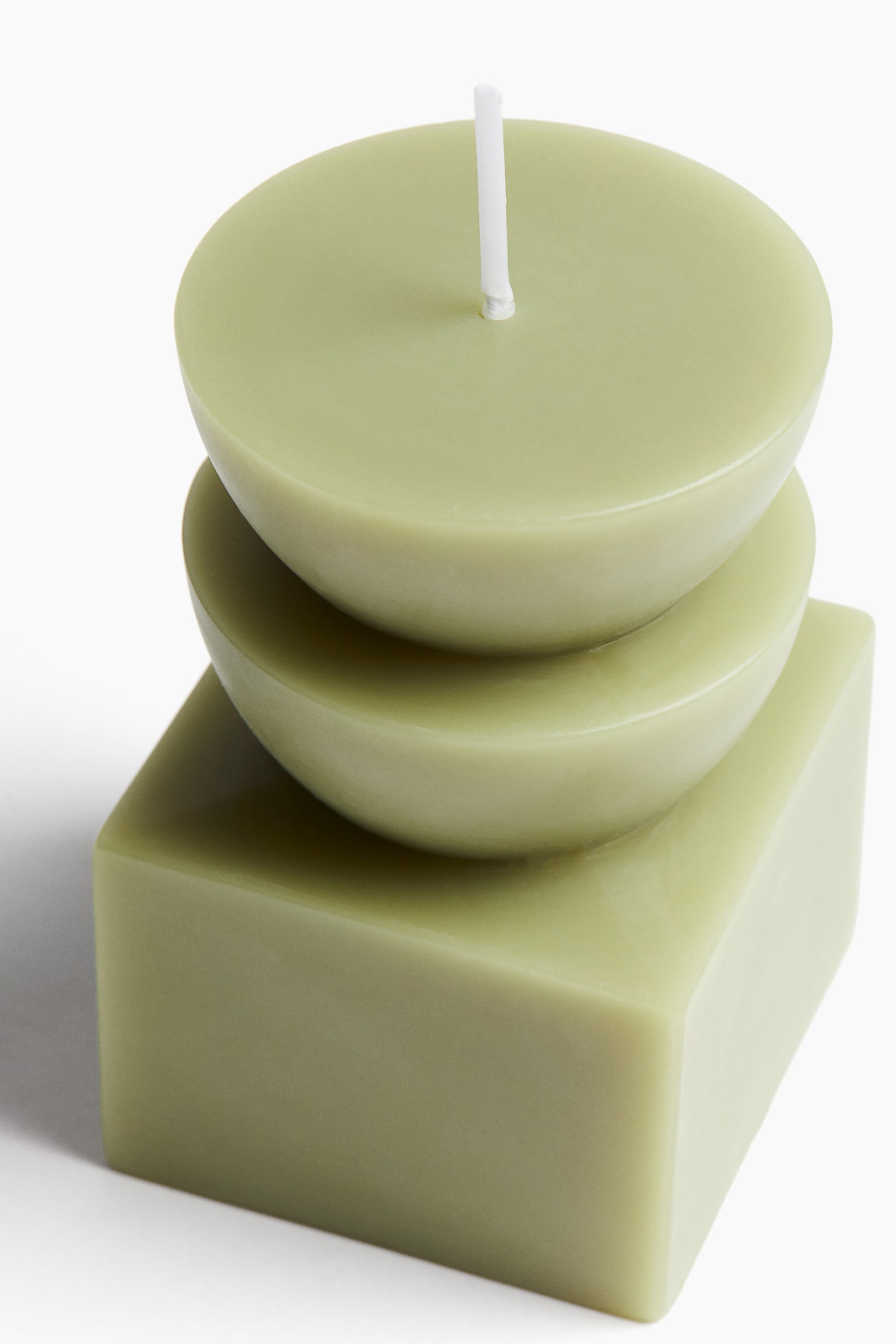 Geometric candle - Green/White - 3