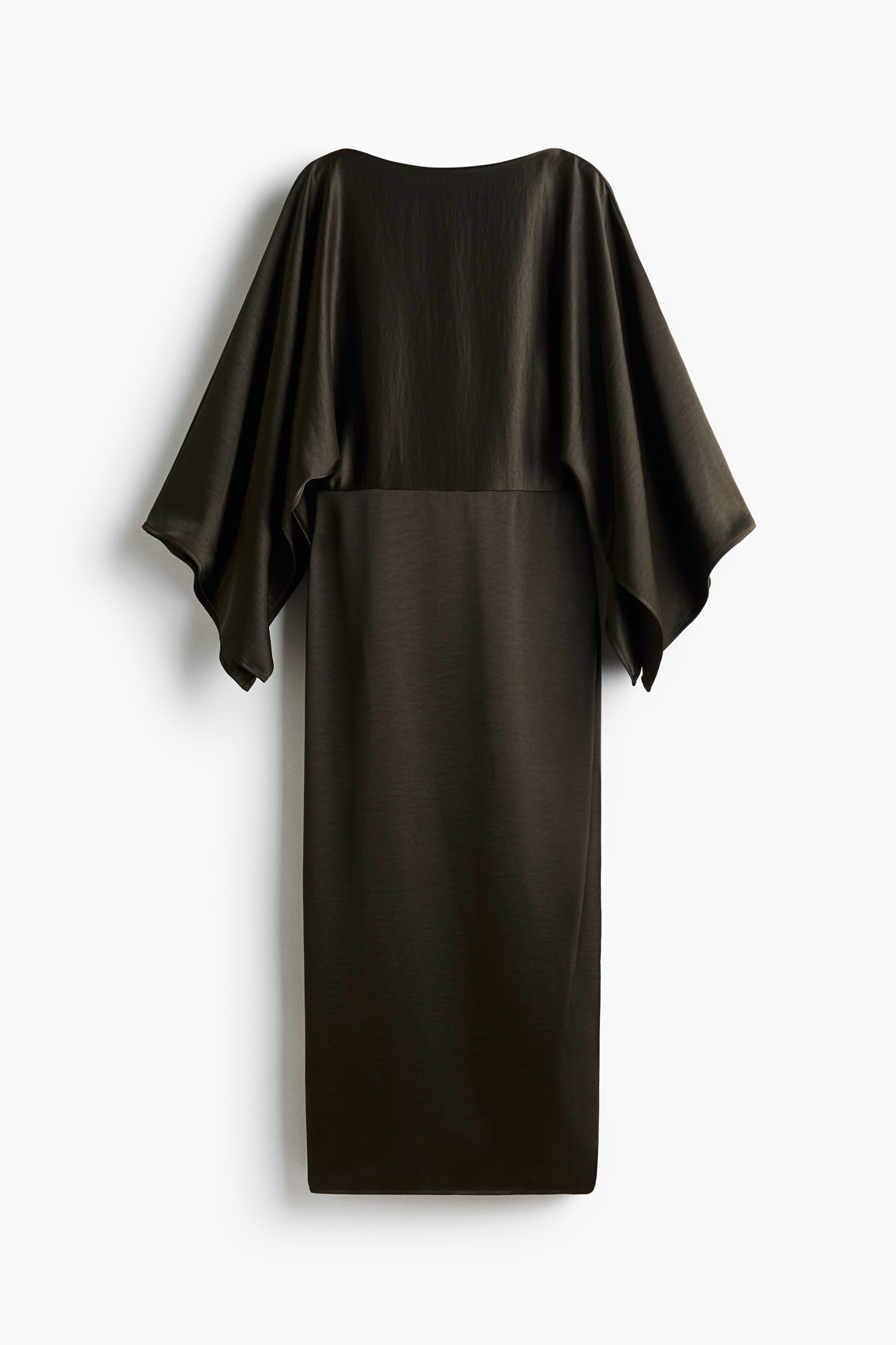 Satin Cape Dress - Dark green