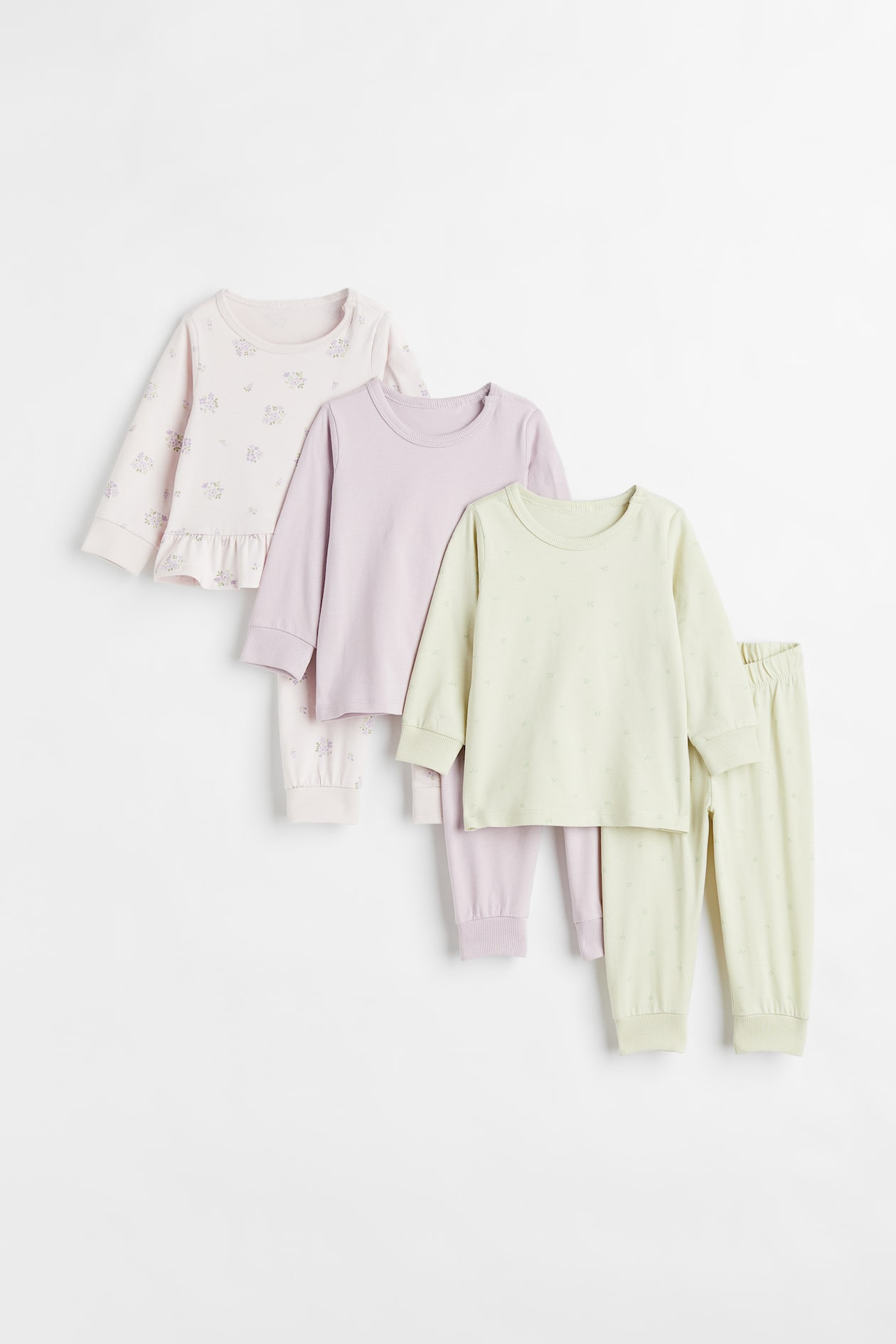 コットンパジャマ 3組セット - ライトピンク／フローラル - Kids | H&M JP