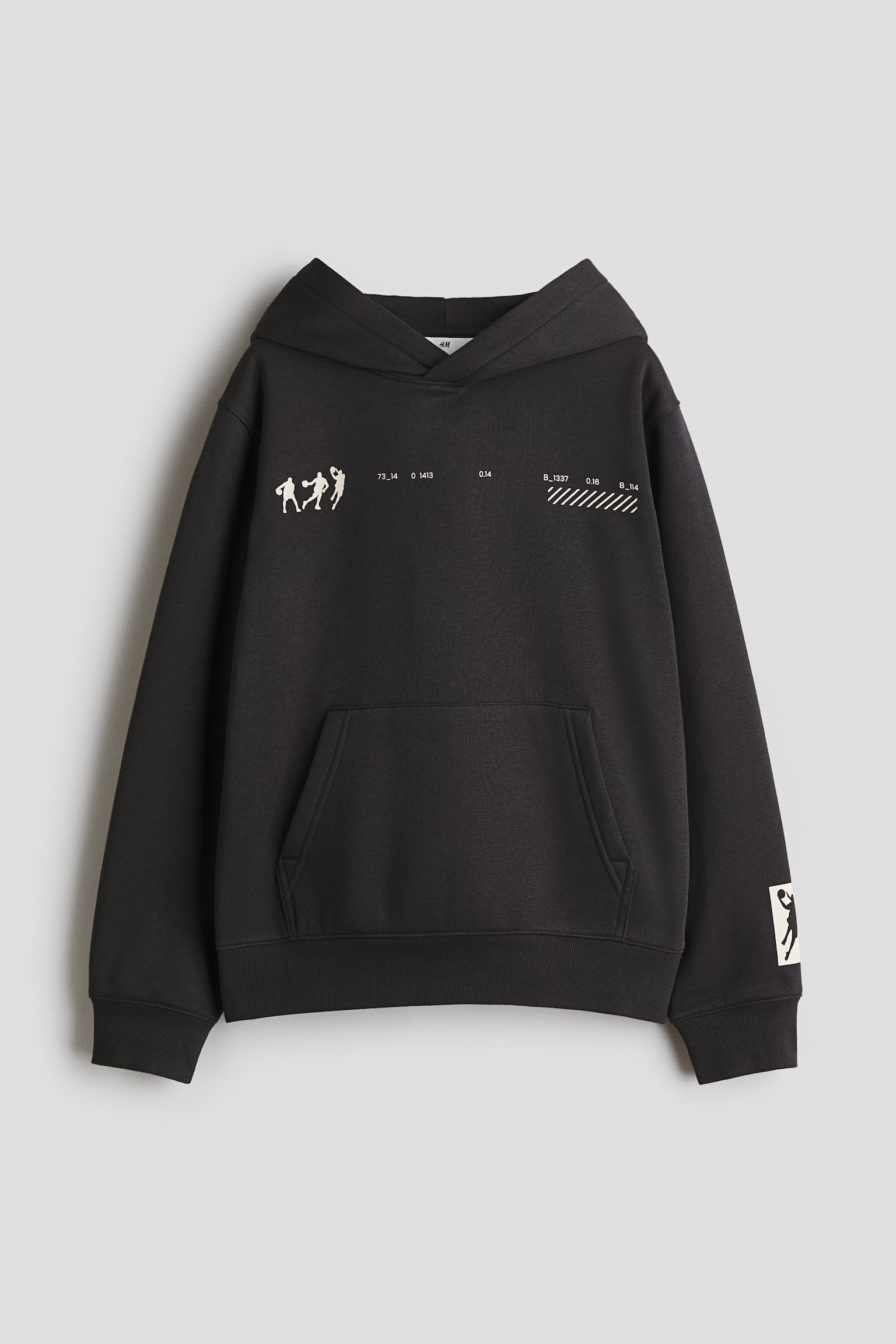 Print-motif brushed-inside hoodie - Anthracite grey/Basketball/Cream/New York/Dark plum purple/New York City/Light grey marl/Athletic Dept./Turquoise/Everyday Classic