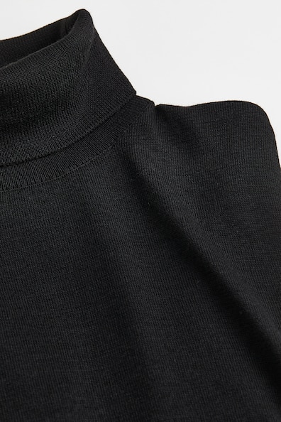 Maglione Dolcevita Uomo Liangzhu - Slim Fit, Collo Alto, Misto Cotone, Colore Nero, Taglia L (Busto 104cm, Spalla 41cm, Manica 61cm, Lunghezza 62cm)