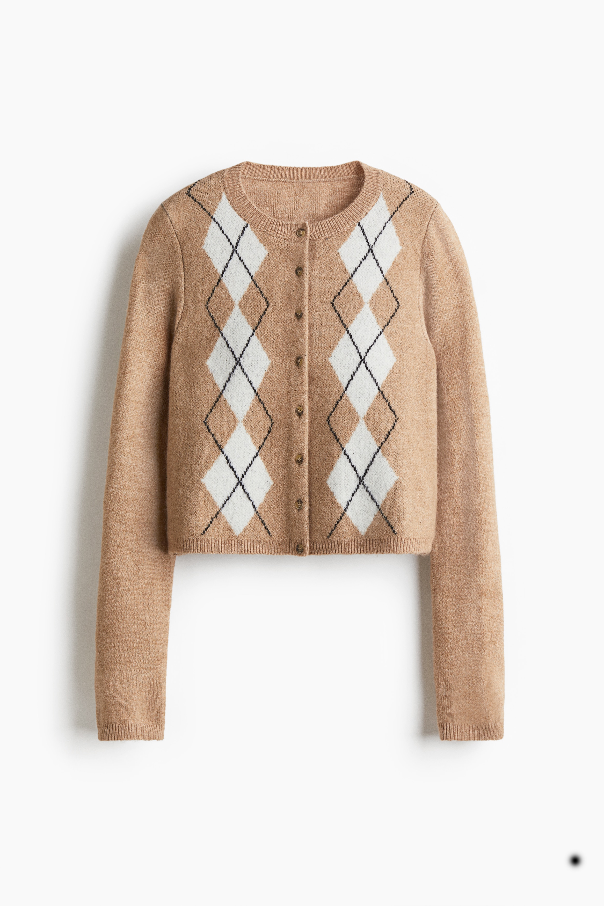 THE TOE Marien Argyle Knit Jacquard-knit cardigan - Grey marl