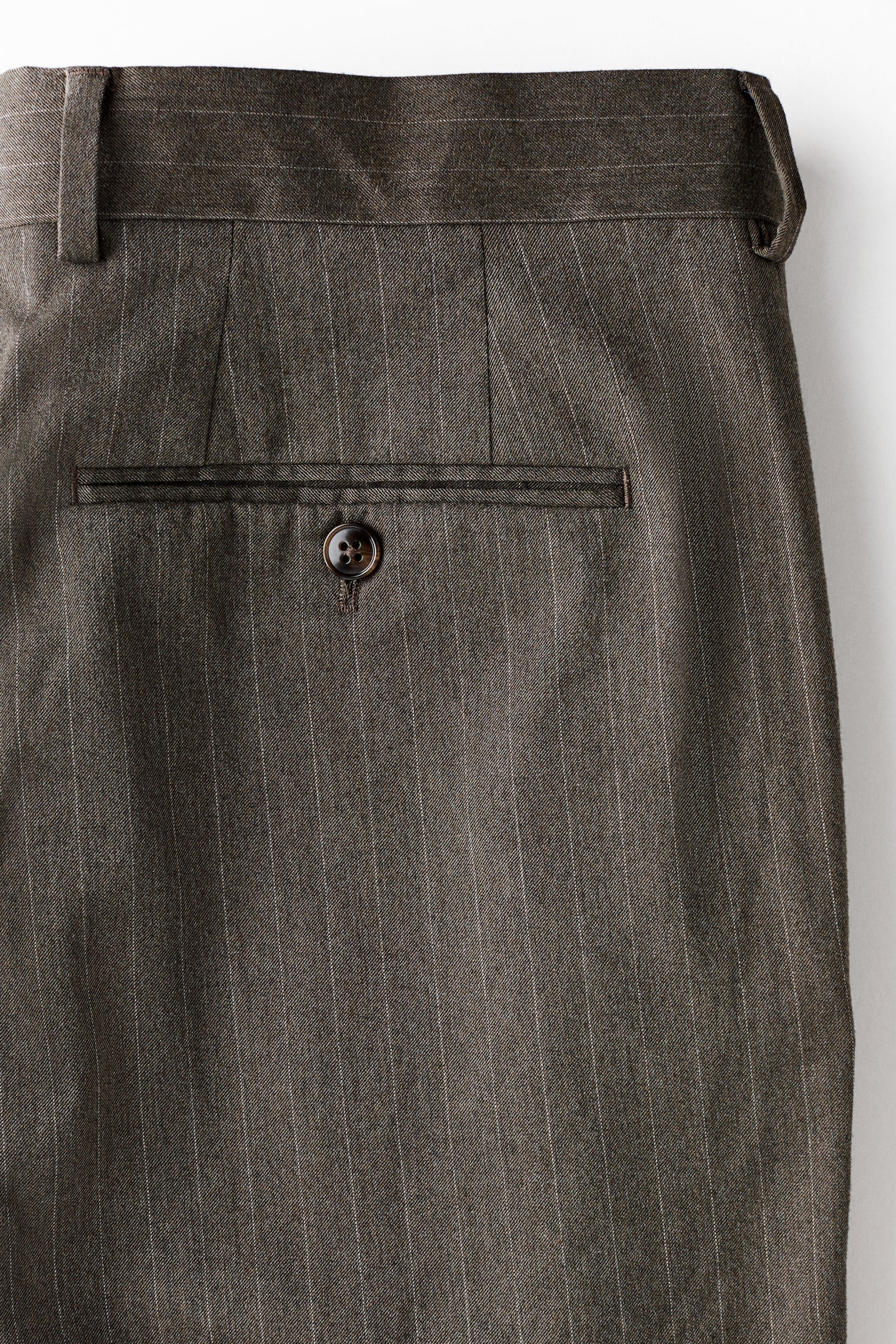 Мужские брюки H&M Loose-Fit Suit, цвет: Коричневый / Полосатый — фото 6