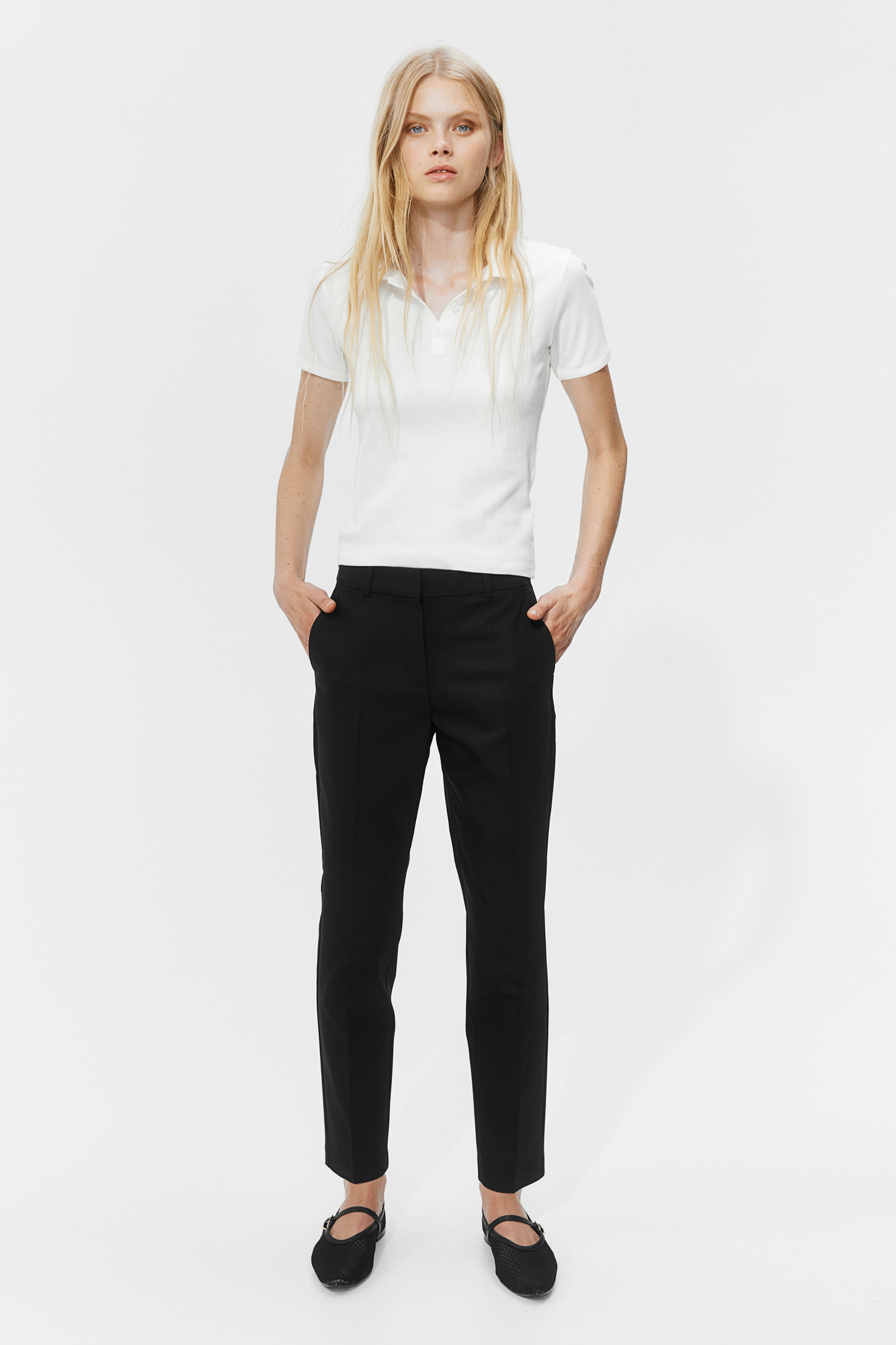 Pantalon cigarette Noir FEMME H M FR