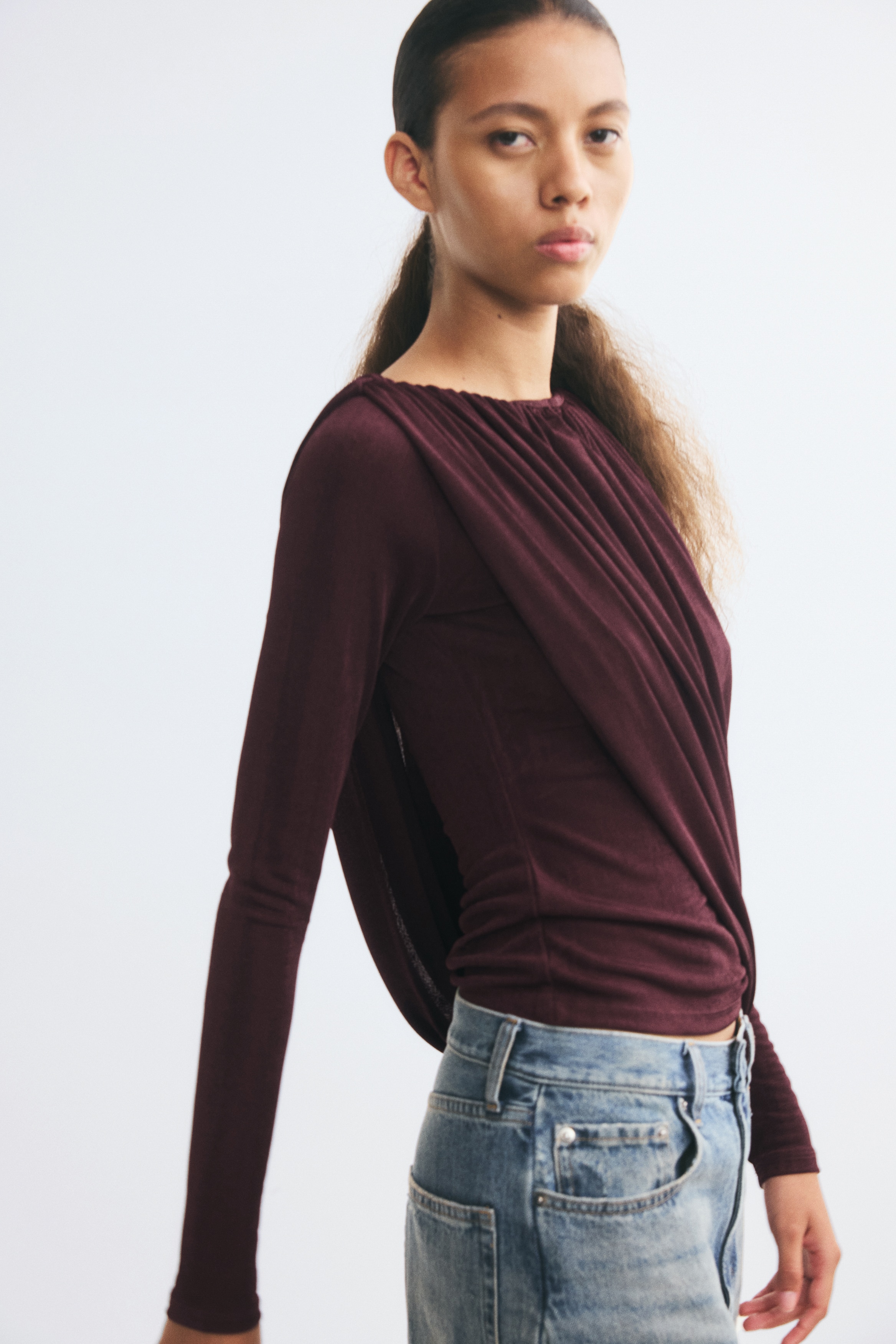Draped top - Dark purple