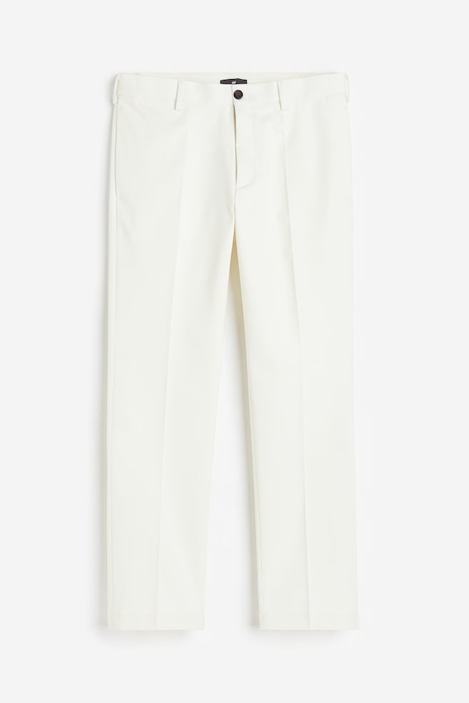 Regular Fit Crease-leg trousers - White/Black - 2