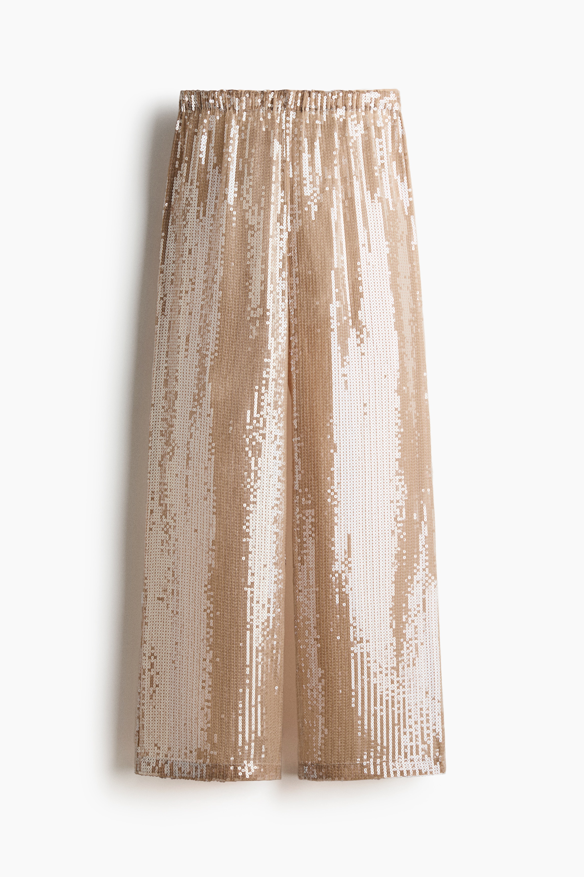 Pantaloni con paillettes - Beige