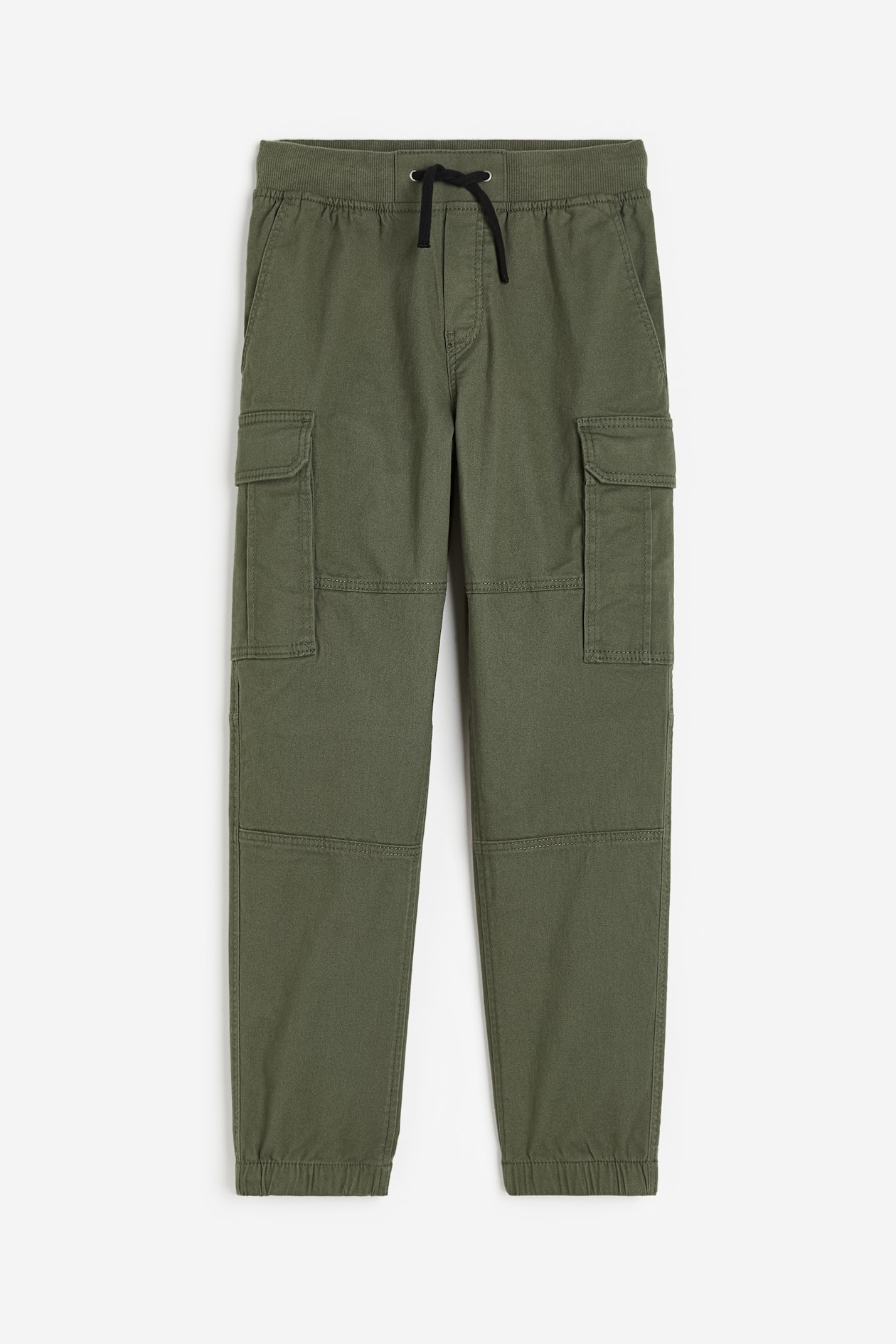 Cargo Pants - Regular waist - Long - Dark khaki green - Kids | H&M US